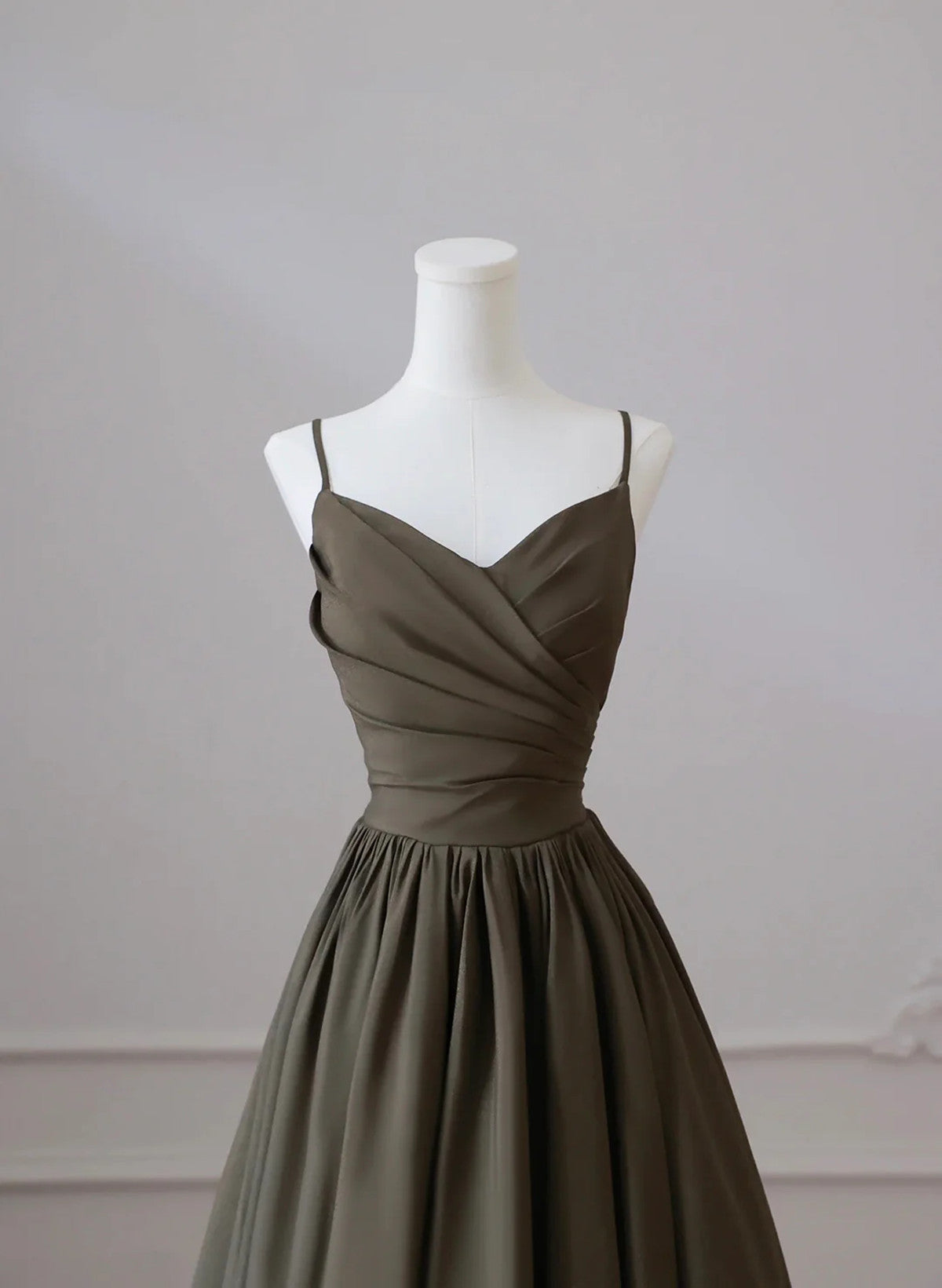 A-line Straps V-neckline Floor Length Party Dress, Long Prom Dress