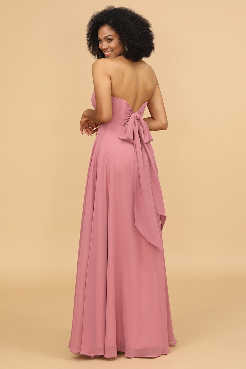 Chiffon A Line Blush Bridesmaid Dress