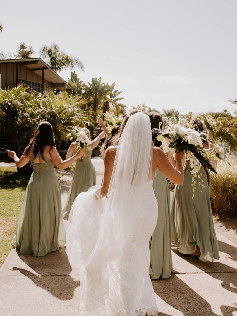Fabulous Chiffon Spaghetti Straps Neckline Floor-length A-line Bridesmaid Dress