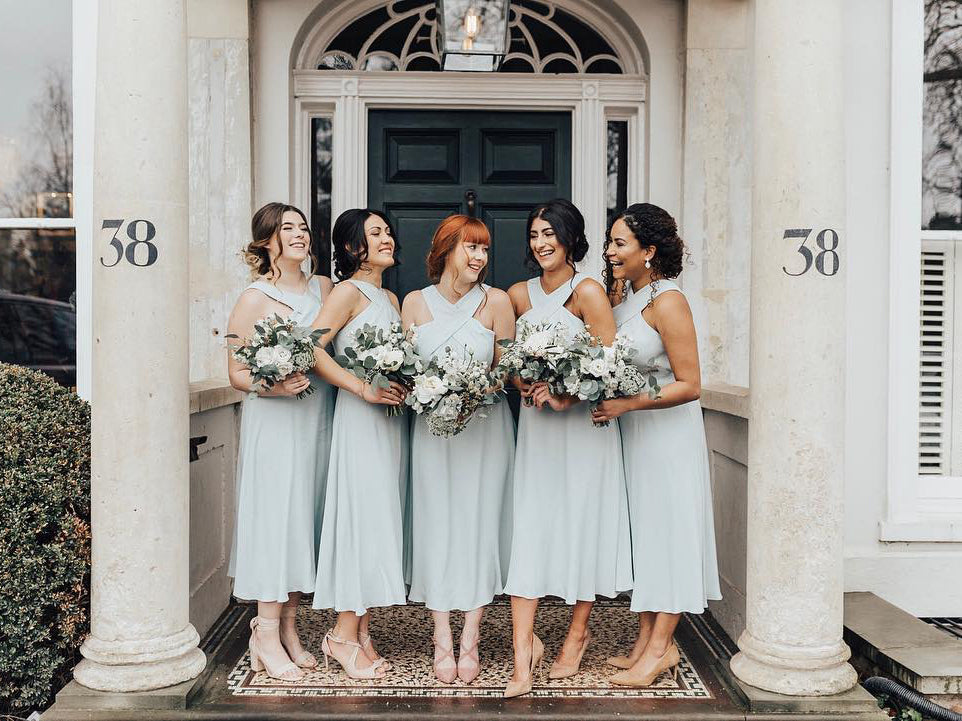 Amazing A-line Halter Pleated Chiffon Sleeveless Bridesmaid Dresses