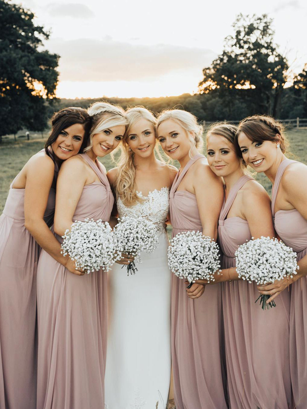 Sexy A-line Halter Floor-Length Chiffon Bridesmaid Dresses