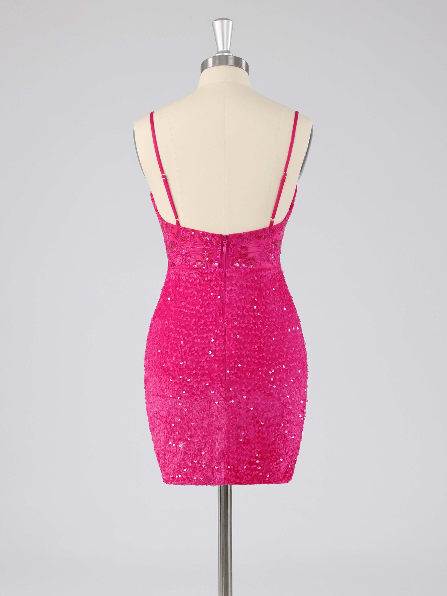 V-Neck Mini Sequin Homecoming Dresses with Slit