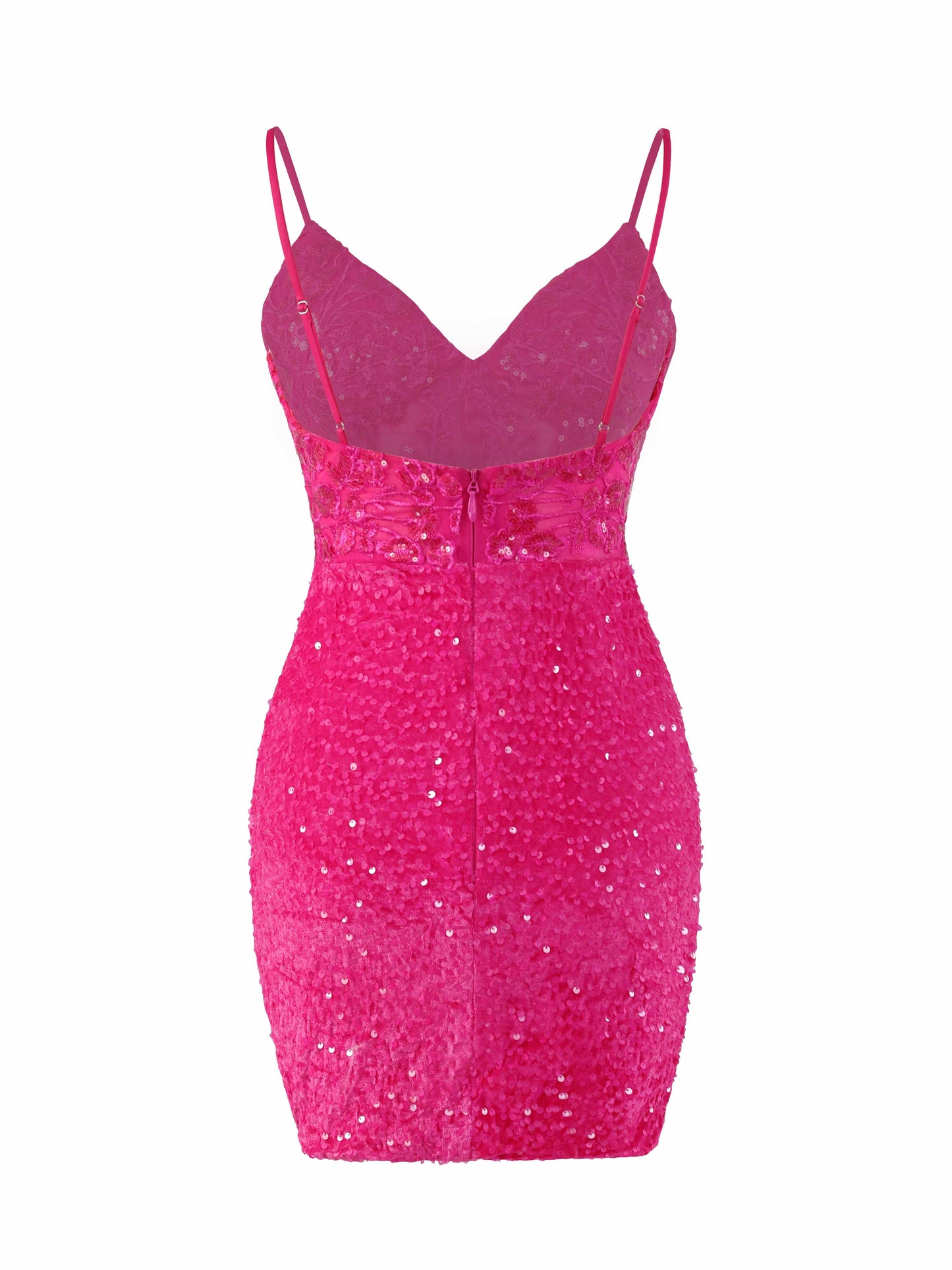 V-Neck Mini Sequin Homecoming Dresses with Slit