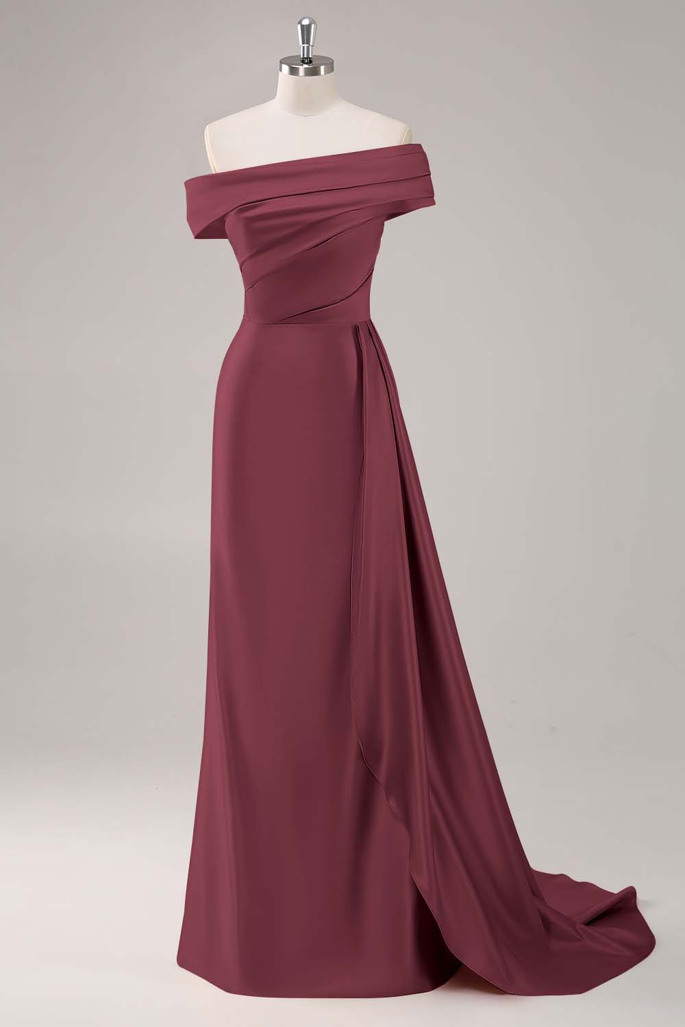 Dusk Sheath One Shoulder Long Formal Dress with Streamer