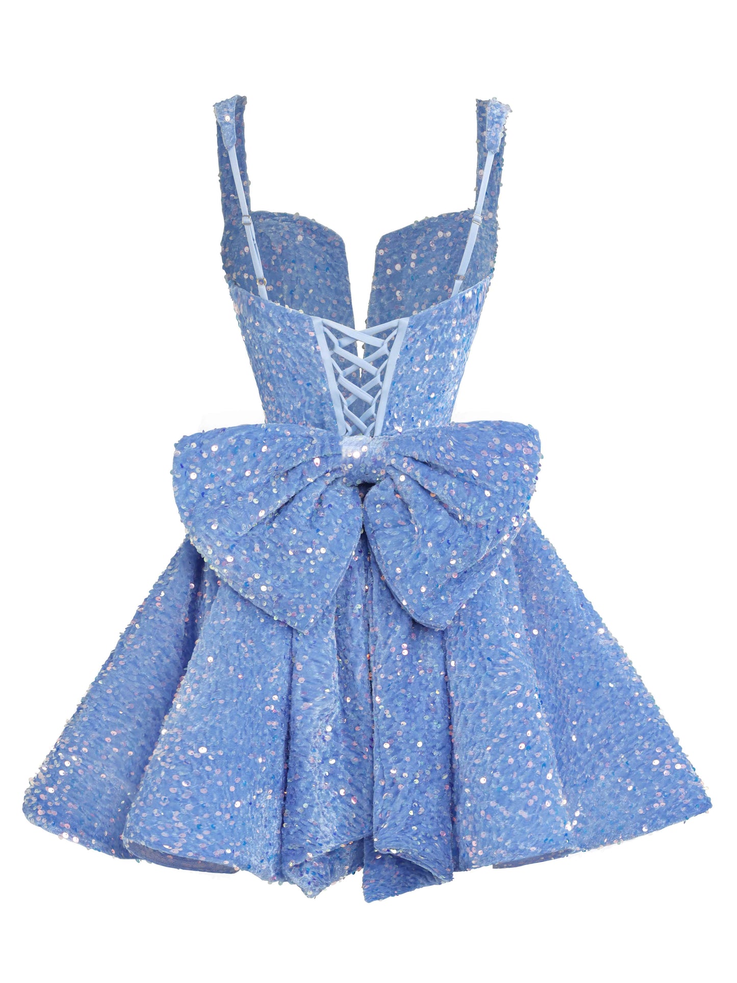 Calen A-Line Sparkly Sequin Short Homeocming Dresses With Bow
