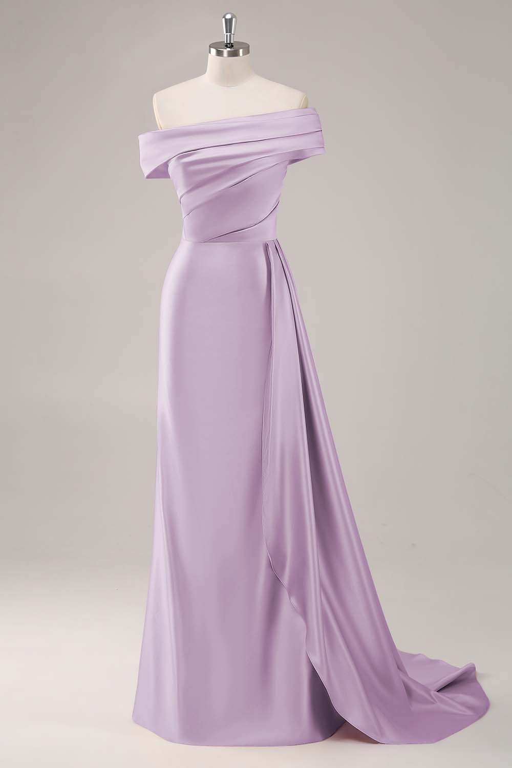 Dusk Sheath One Shoulder Long Formal Dress with Streamer