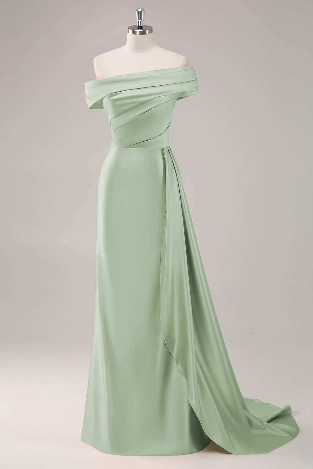 Dusk Sheath One Shoulder Long Formal Dress with Streamer