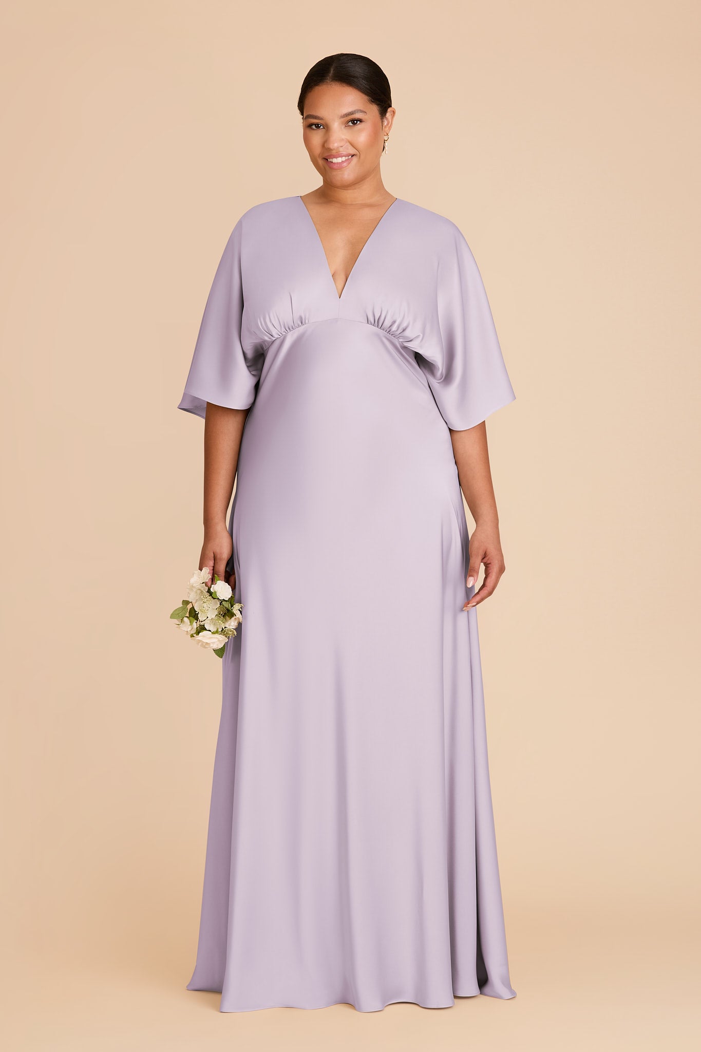 Shyla Matte Satin Dress - Dusty Lilac