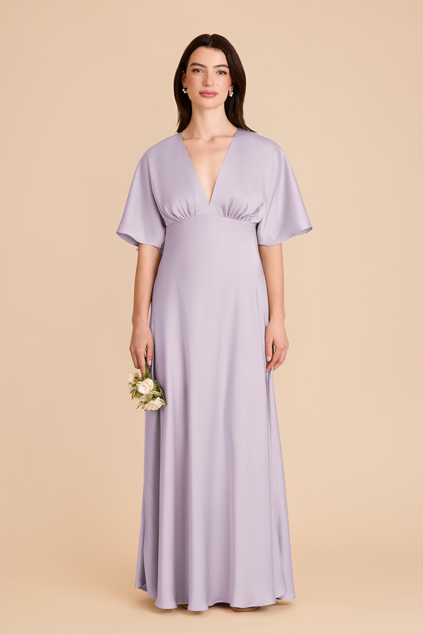 Shyla Matte Satin Dress - Dusty Lilac