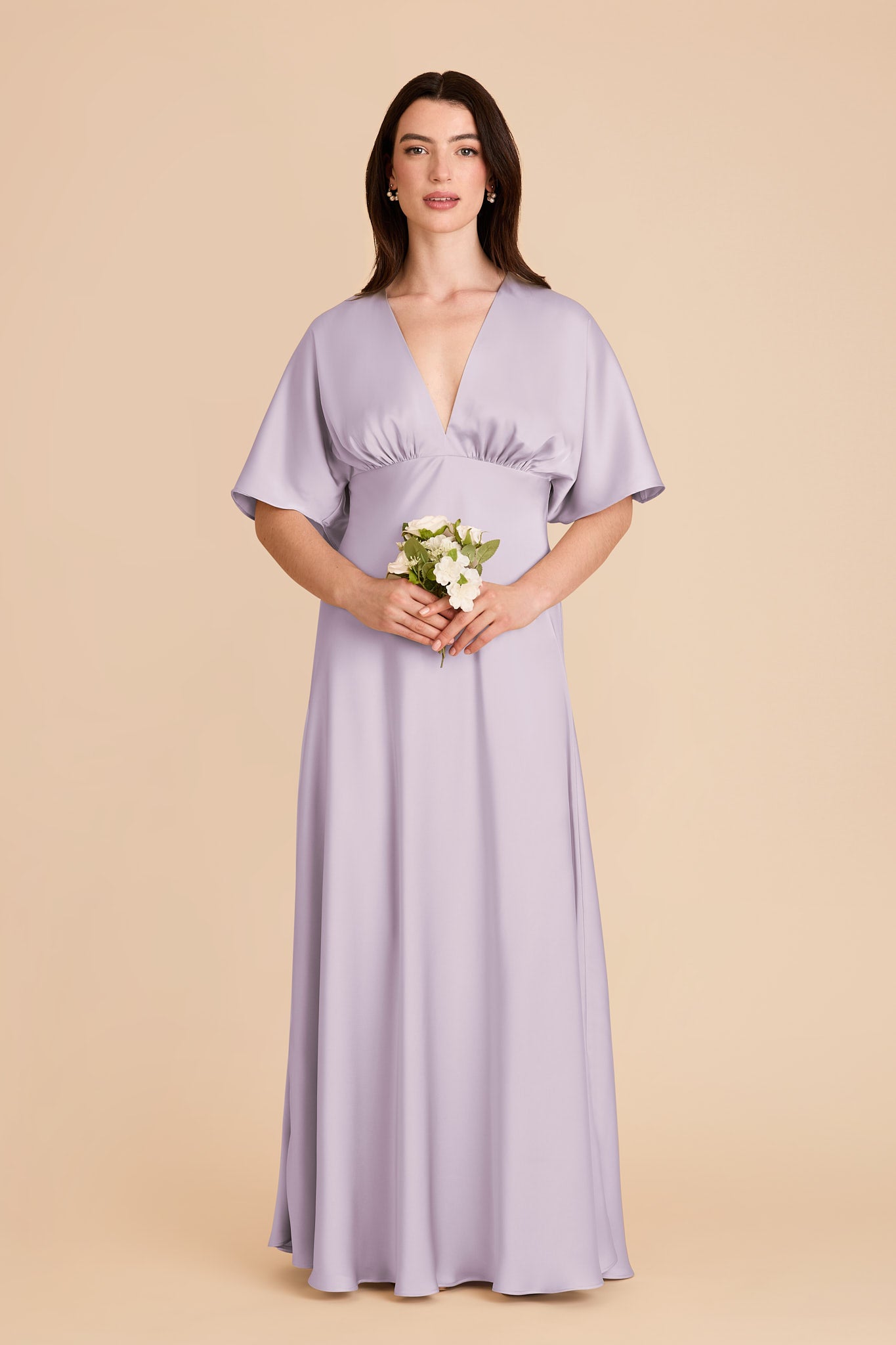 Shyla Matte Satin Dress - Dusty Lilac