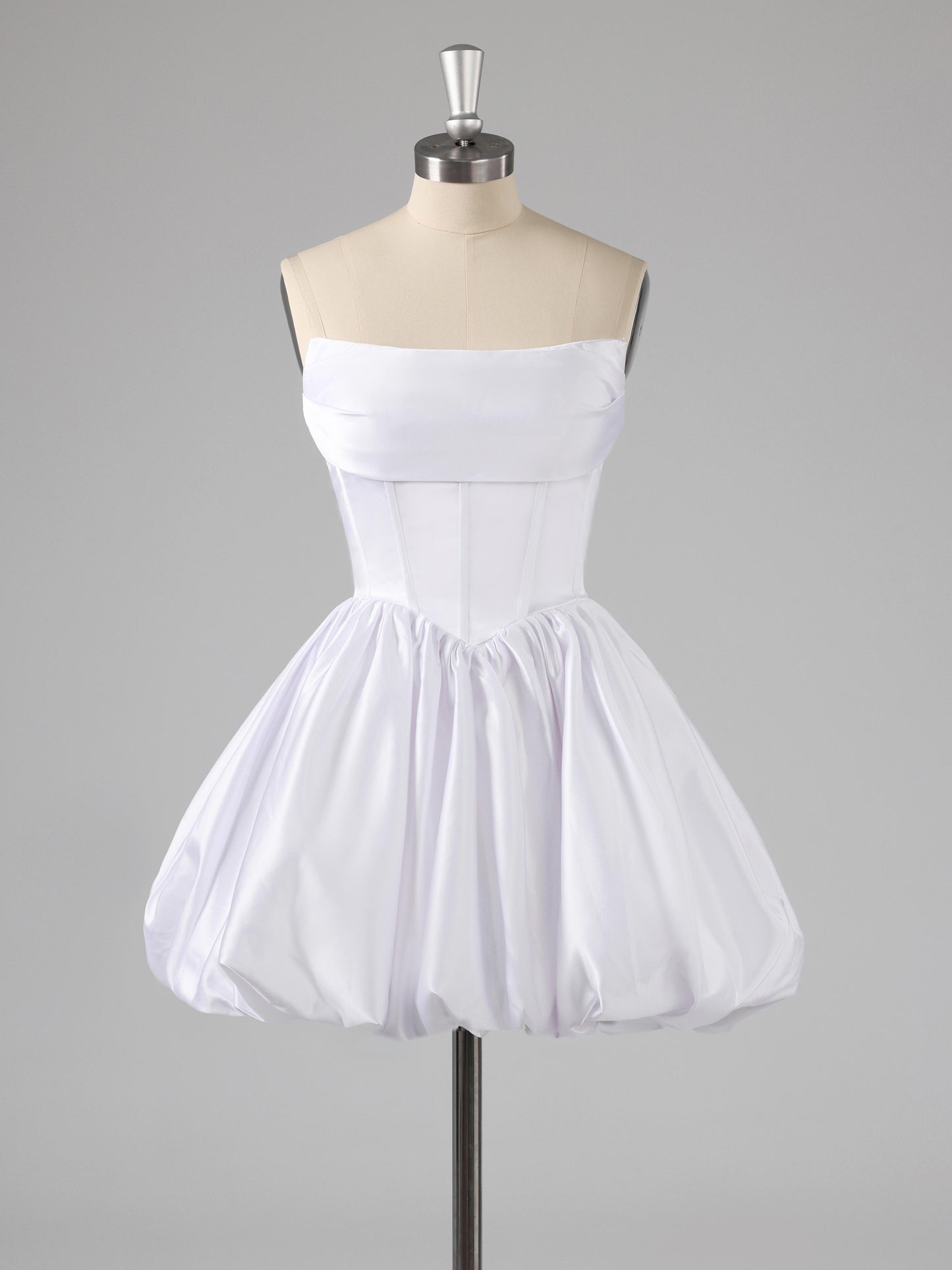 Galen Simple A-Line Strapless Satin Mini Party Dresses