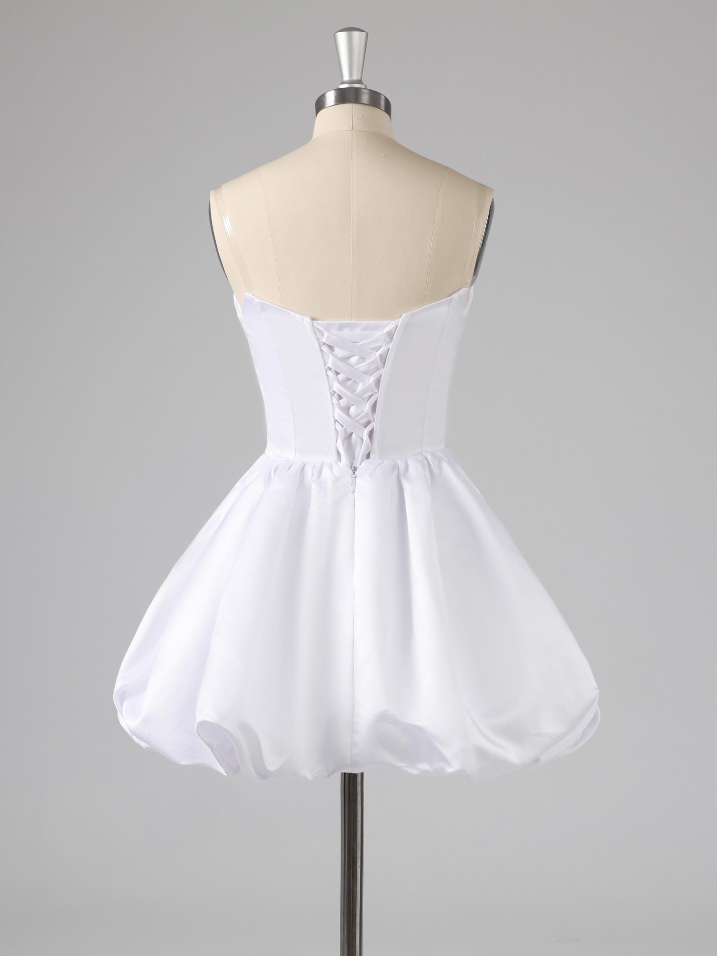 Galen Simple A-Line Strapless Satin Mini Party Dresses