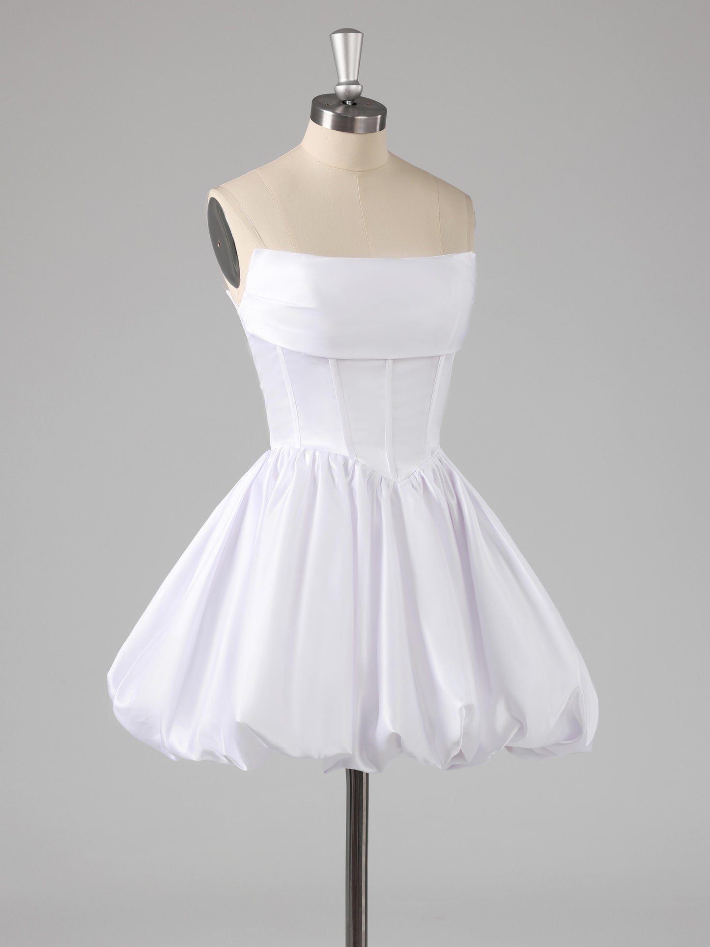 Galen Simple A-Line Strapless Satin Mini Party Dresses
