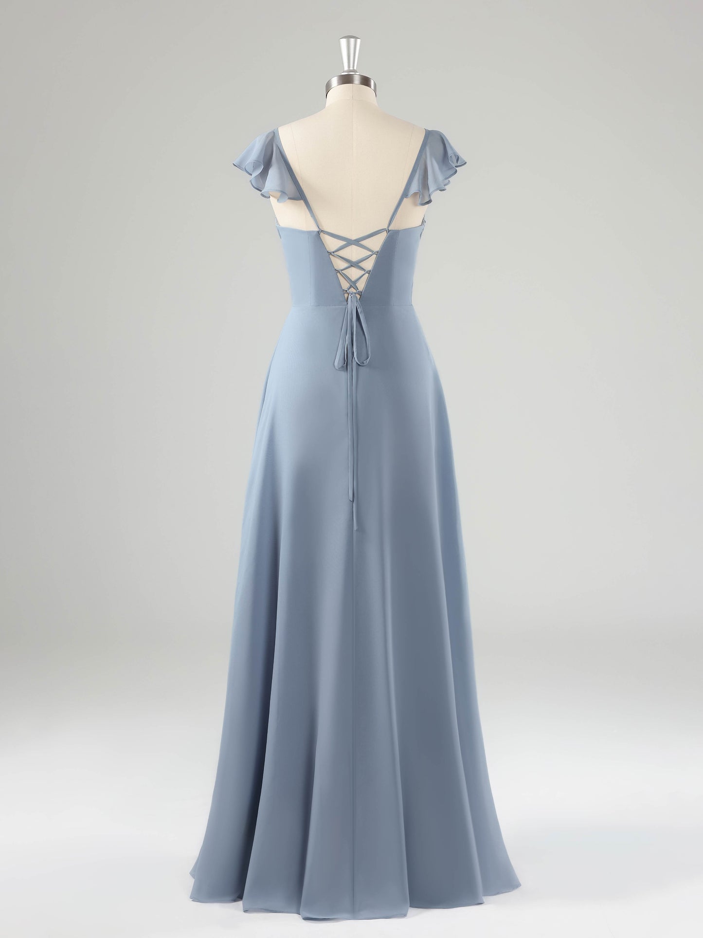 Lainey V-Neck A-line Floor Length Bridesmaid Dresses with Slit