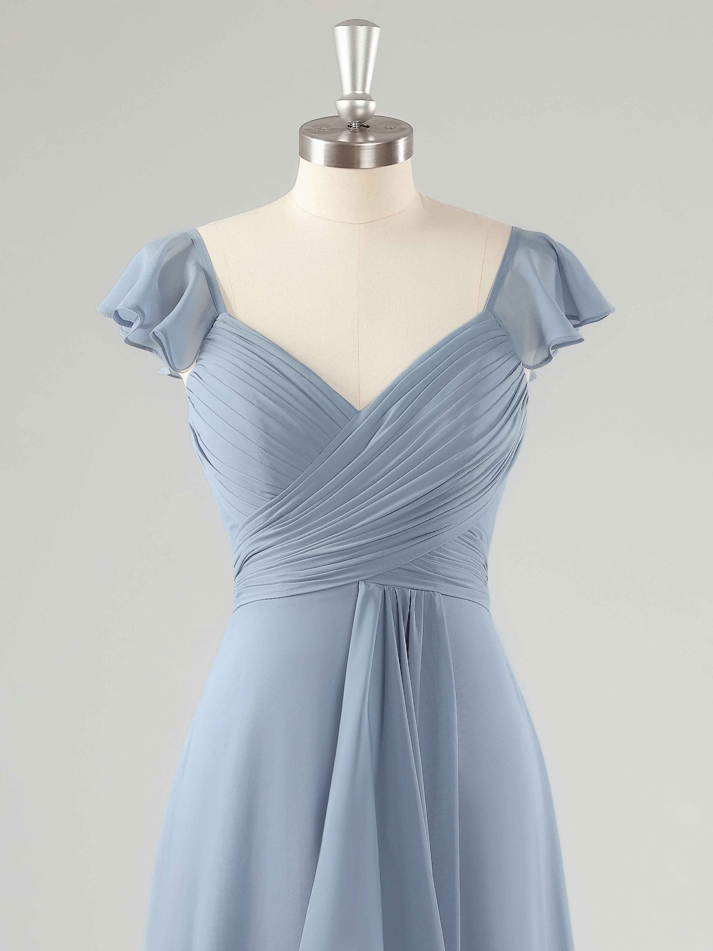 Lainey V-Neck A-line Floor Length Bridesmaid Dresses with Slit