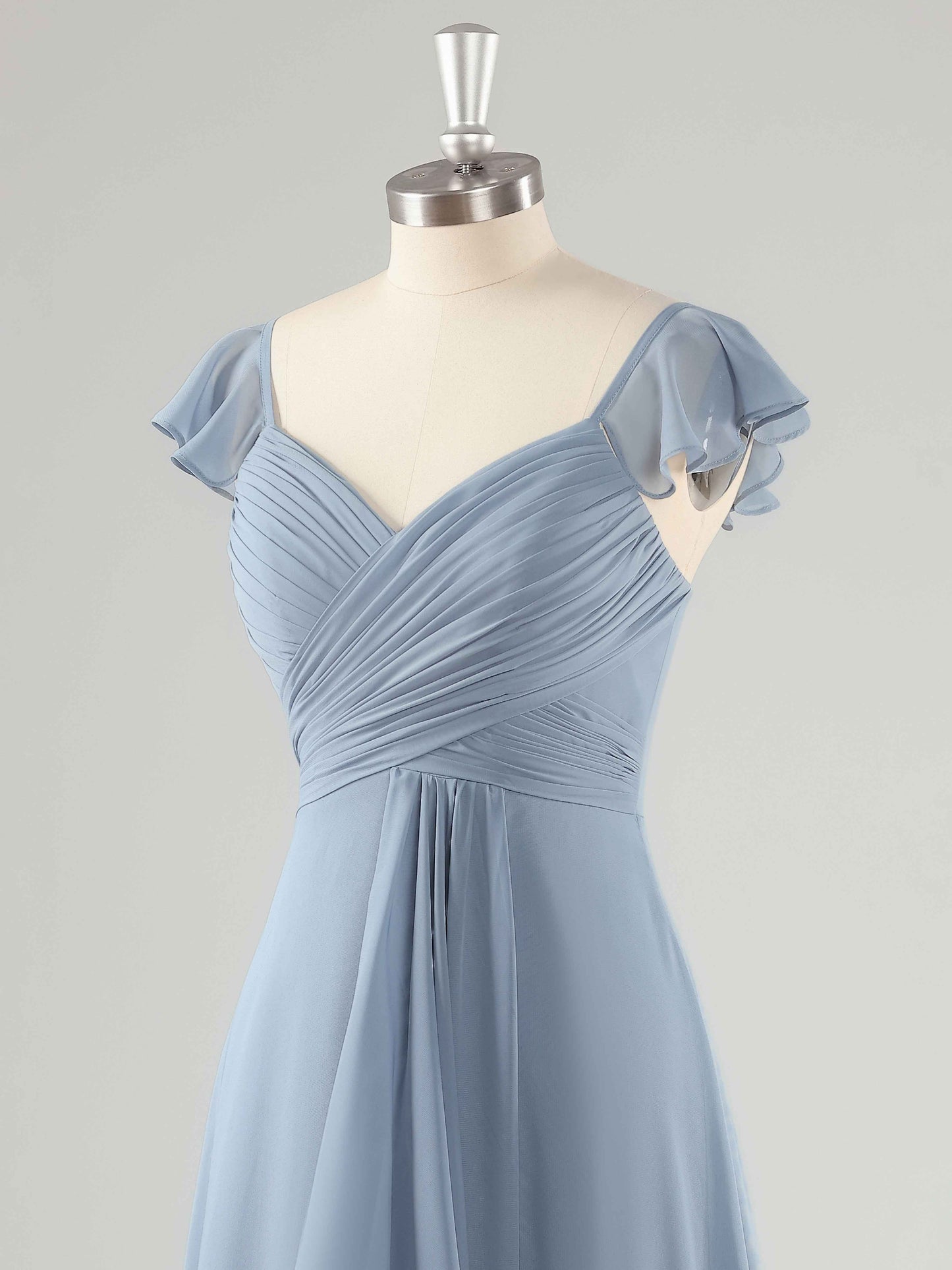 Lainey V-Neck A-line Floor Length Bridesmaid Dresses with Slit