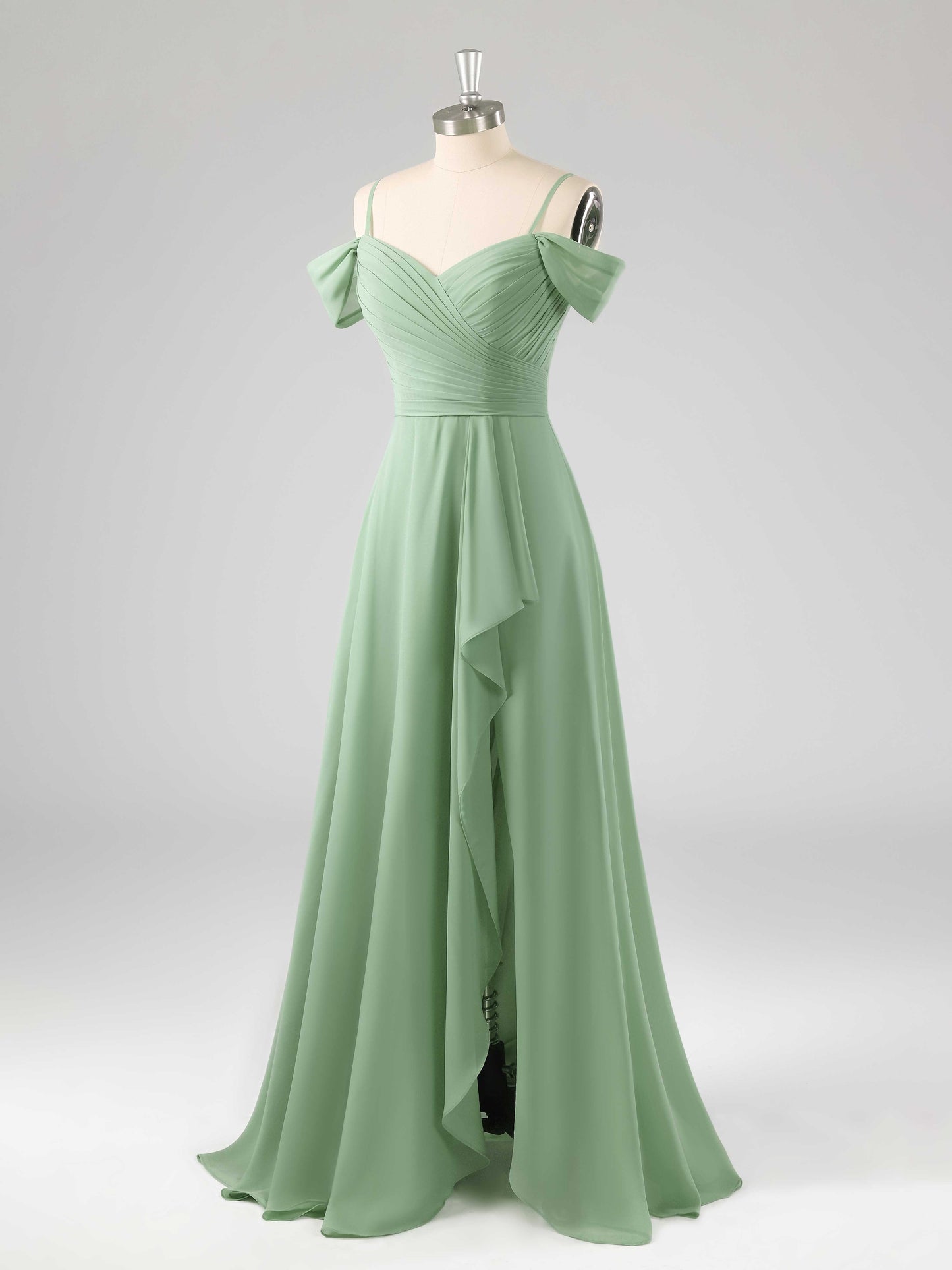 Lexie Classic Ruffles A-line Bridesmaid Dresses with Slit