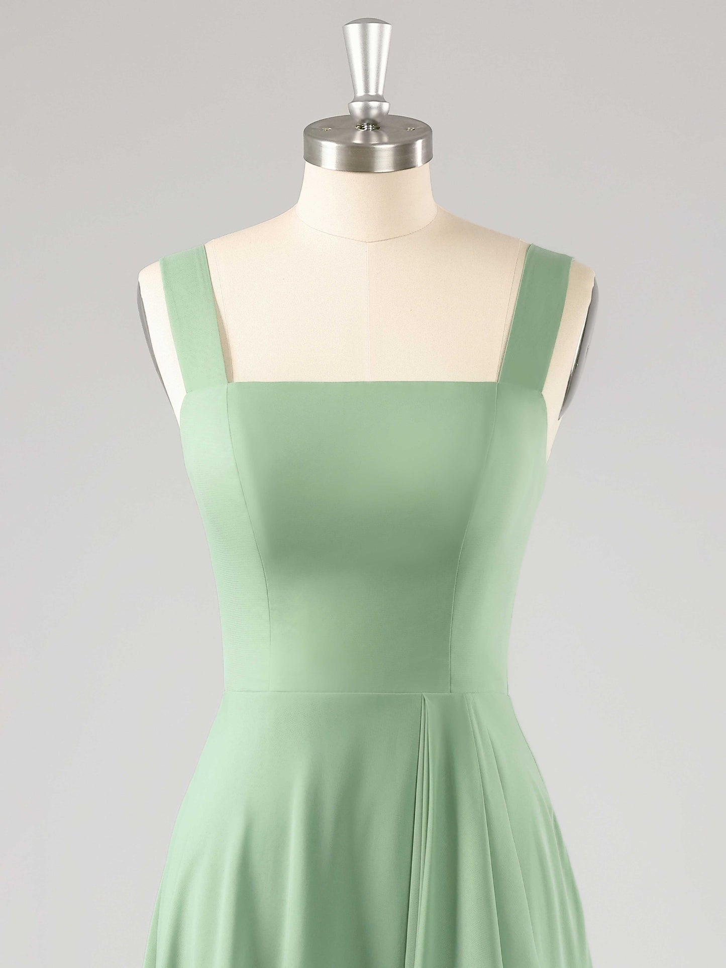 Linnea Square Neckline Sleeveless Ruffles Bridesmaid Dresses