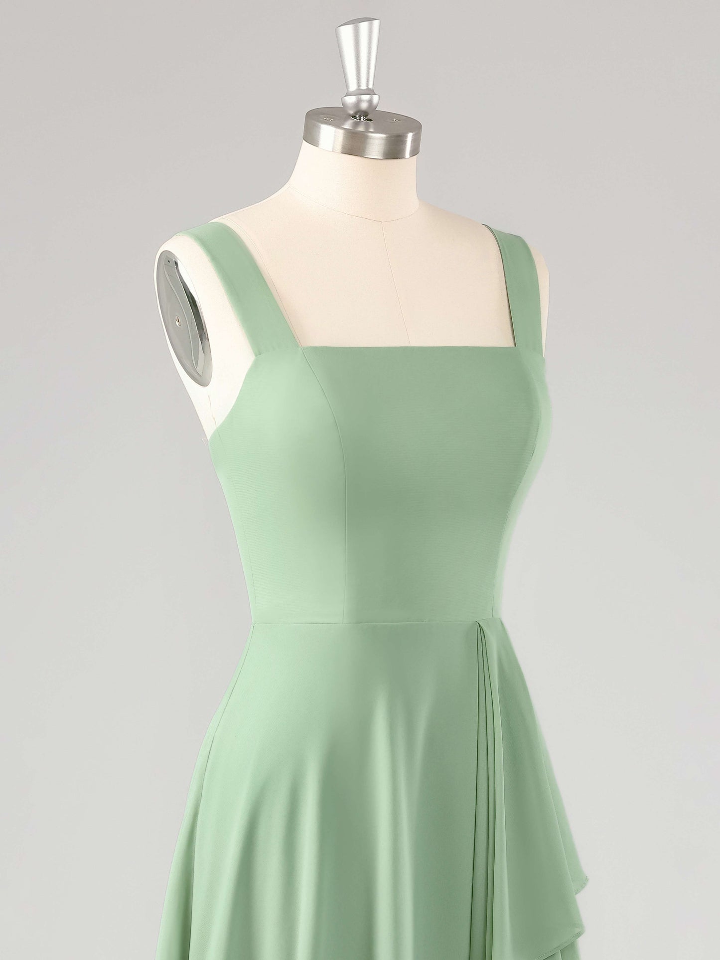Linnea Square Neckline Sleeveless Ruffles Bridesmaid Dresses