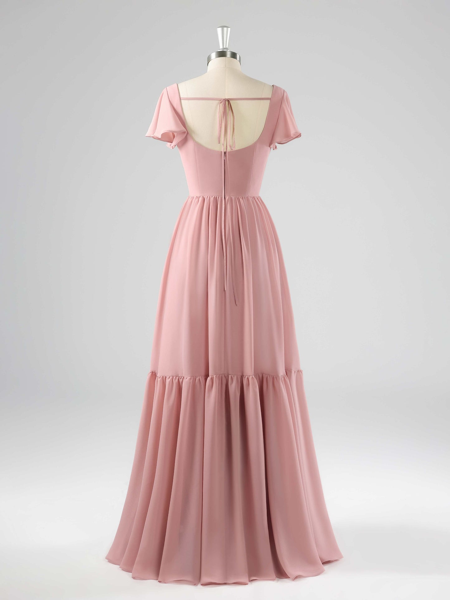 Lissette Modest Flutter Sleeves Bridesmaid Dresses with Slit