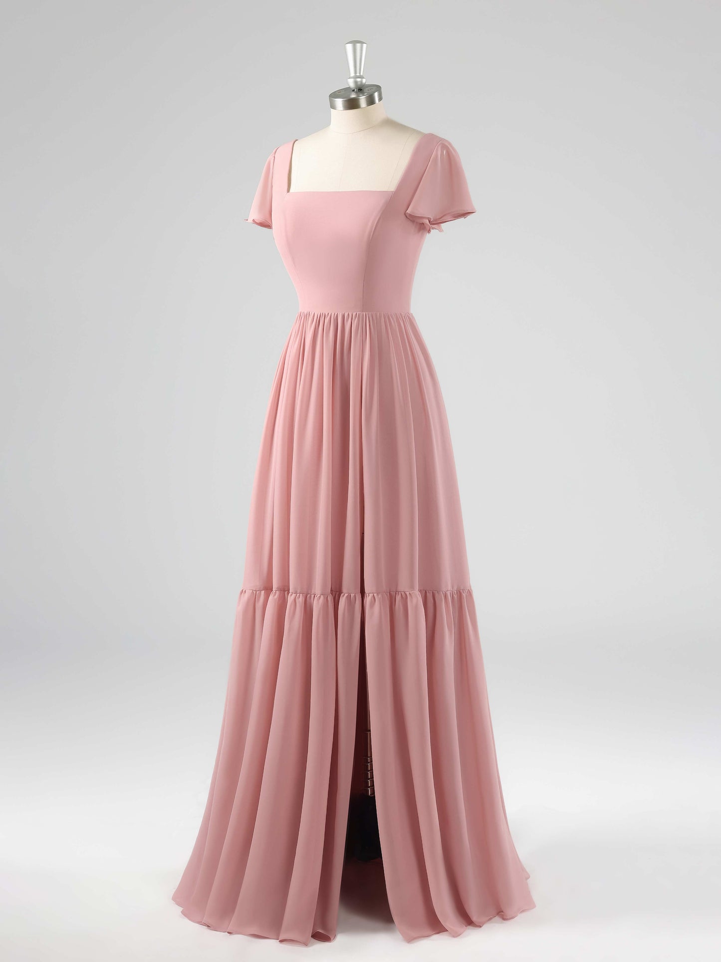 Lissette Modest Flutter Sleeves Bridesmaid Dresses with Slit