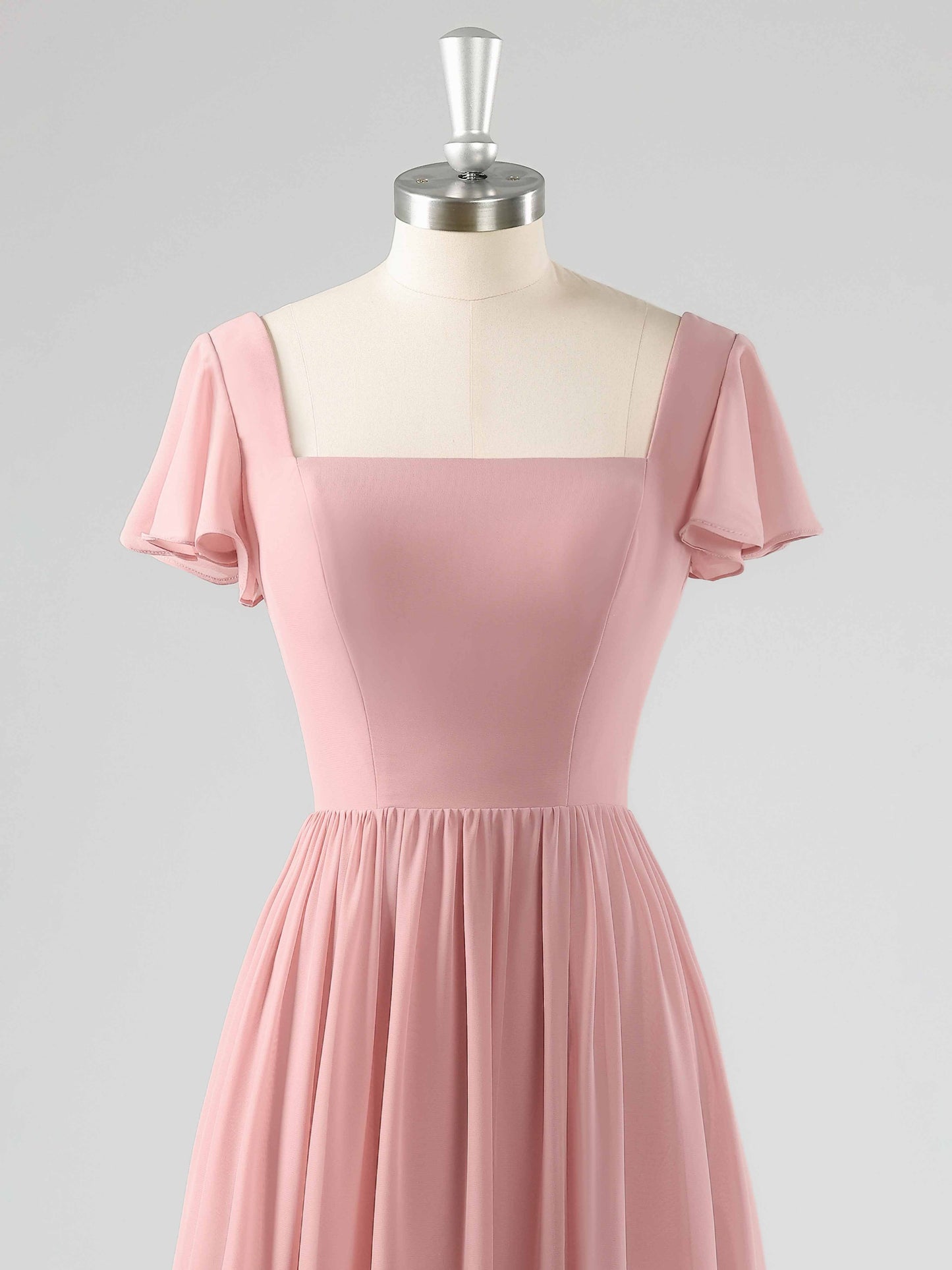 Lissette Modest Flutter Sleeves Bridesmaid Dresses with Slit