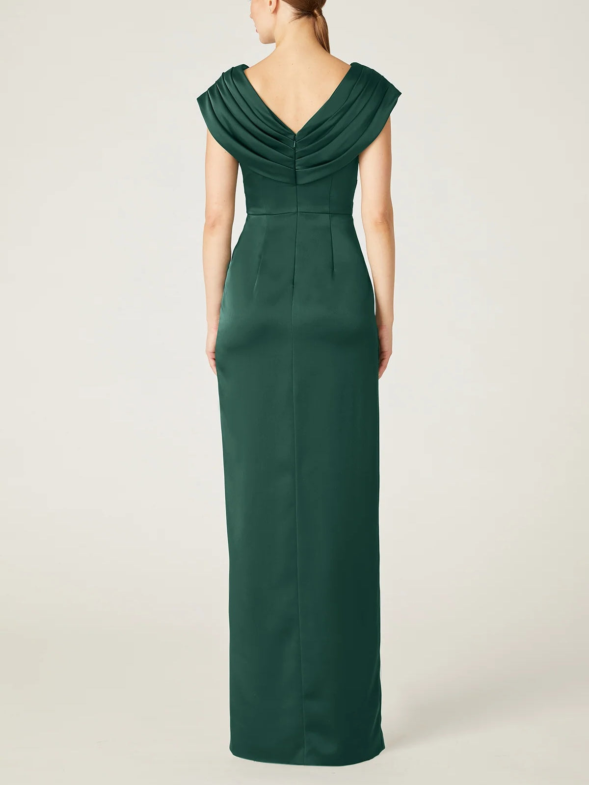 Sheath/Column V-Neck Sleeveless Floor-Length Mother Of The Bride Dress with Ruffles