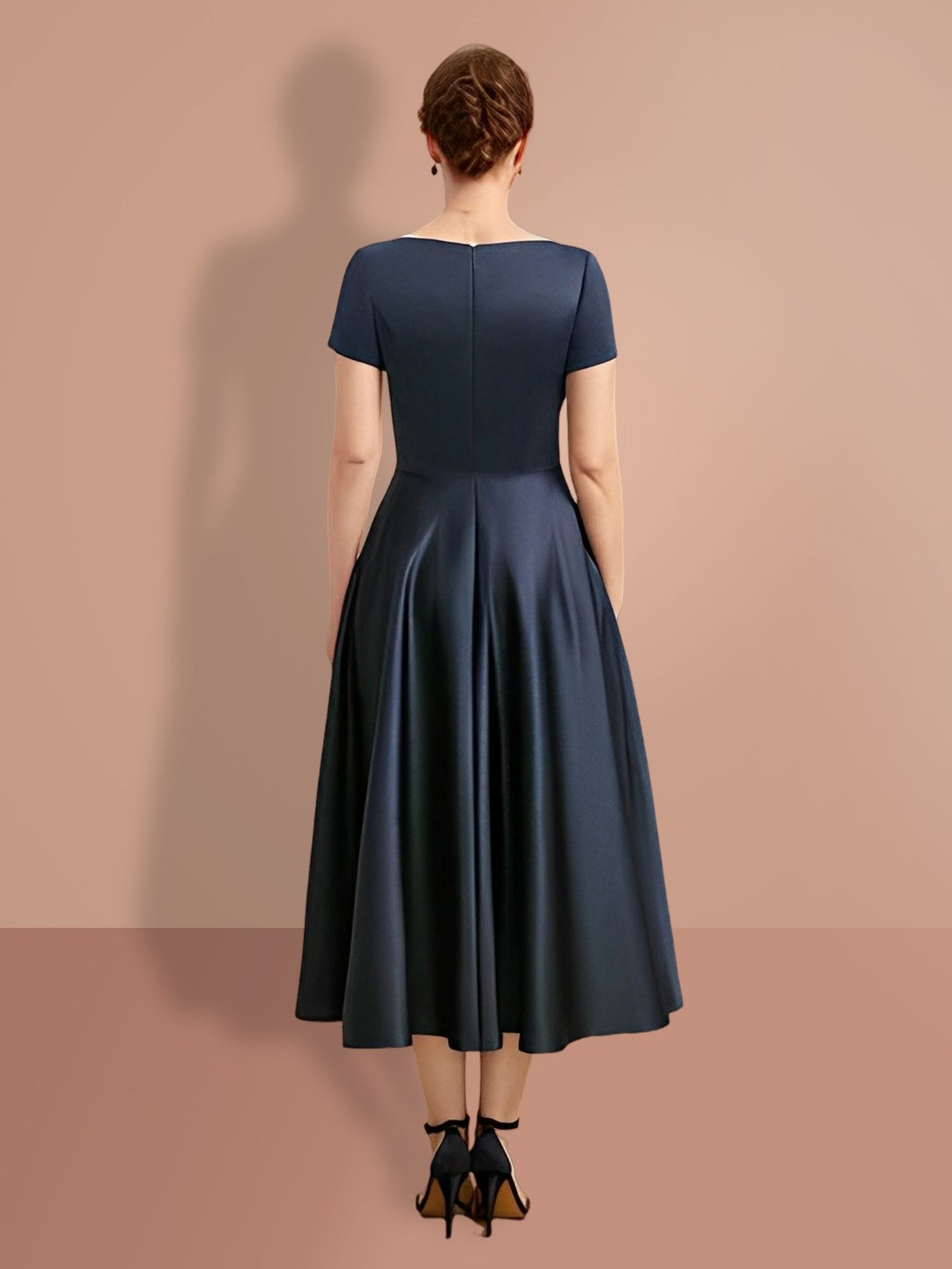 A-Line/Princess Short Sleeves V Neck Mother of the Bride Dresses