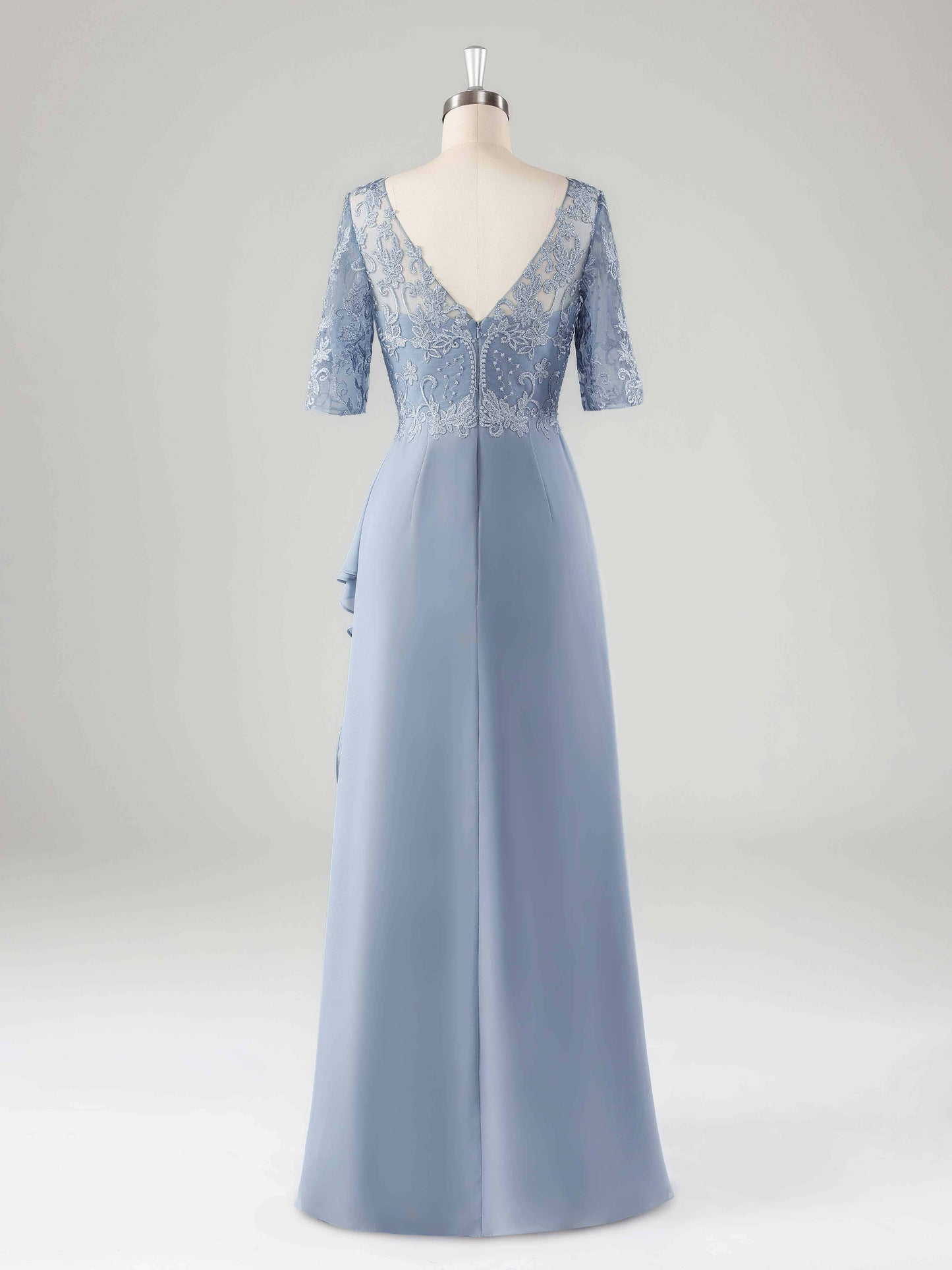 Malia Classy V-Neck Chiffon Mother of the Bride Dresses with Slit