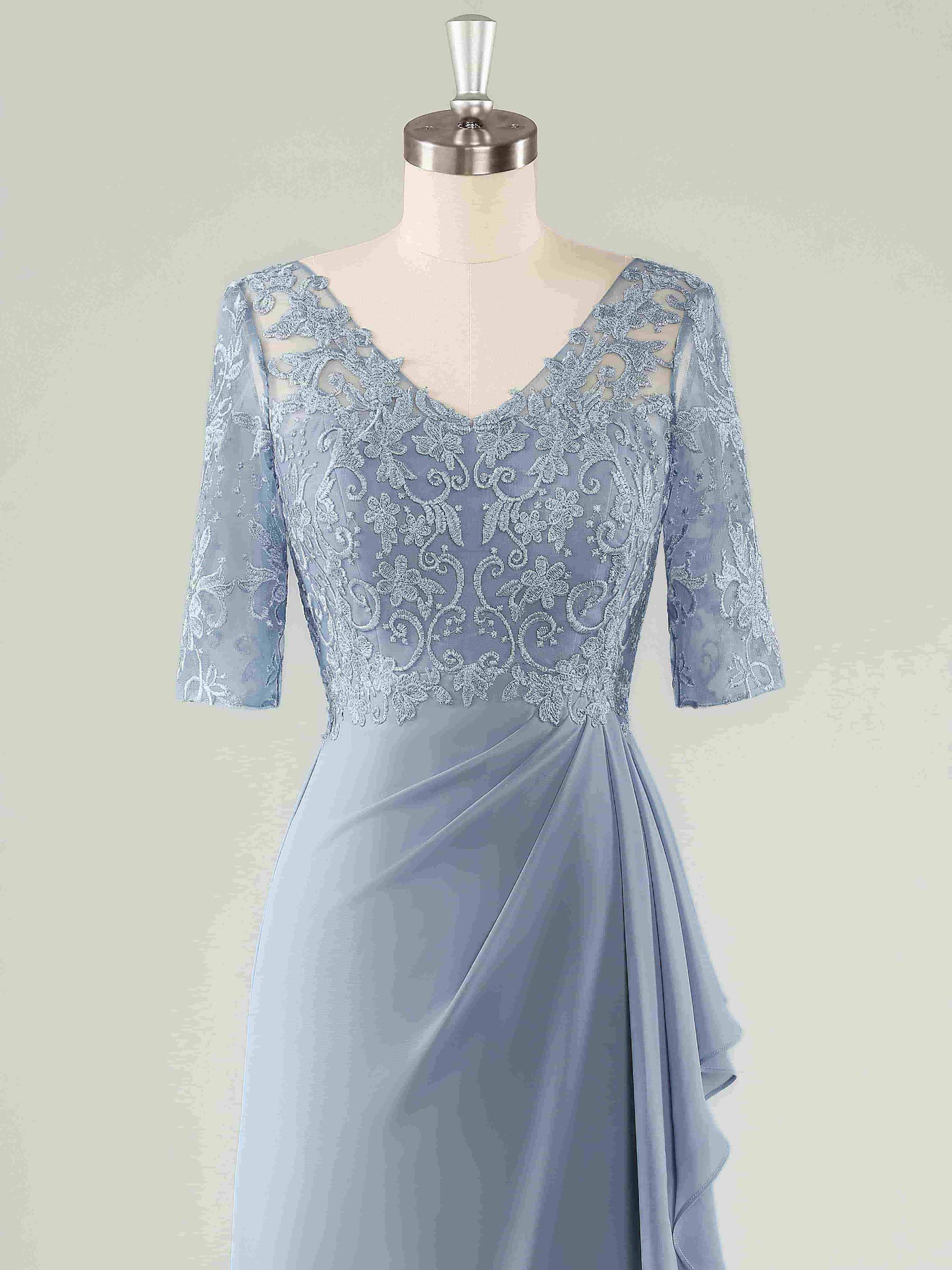 Malia Classy V-Neck Chiffon Mother of the Bride Dresses with Slit