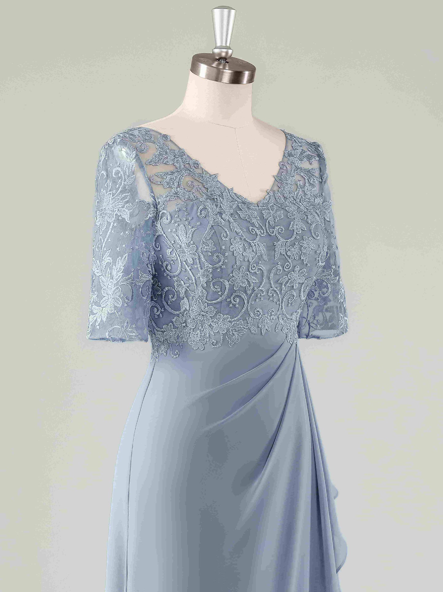 Malia Classy V-Neck Chiffon Mother of the Bride Dresses with Slit