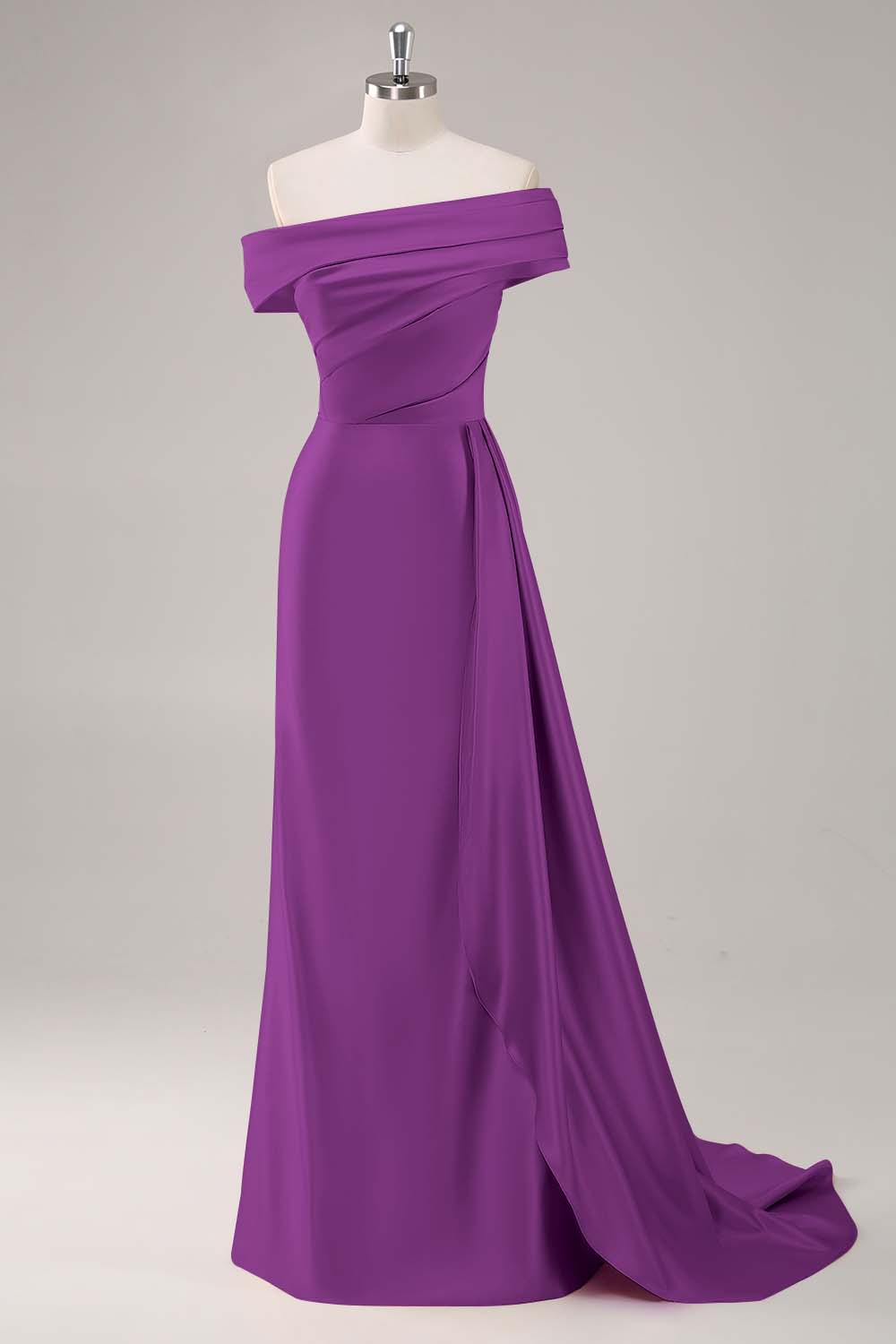 Dusk Sheath One Shoulder Long Formal Dress with Streamer