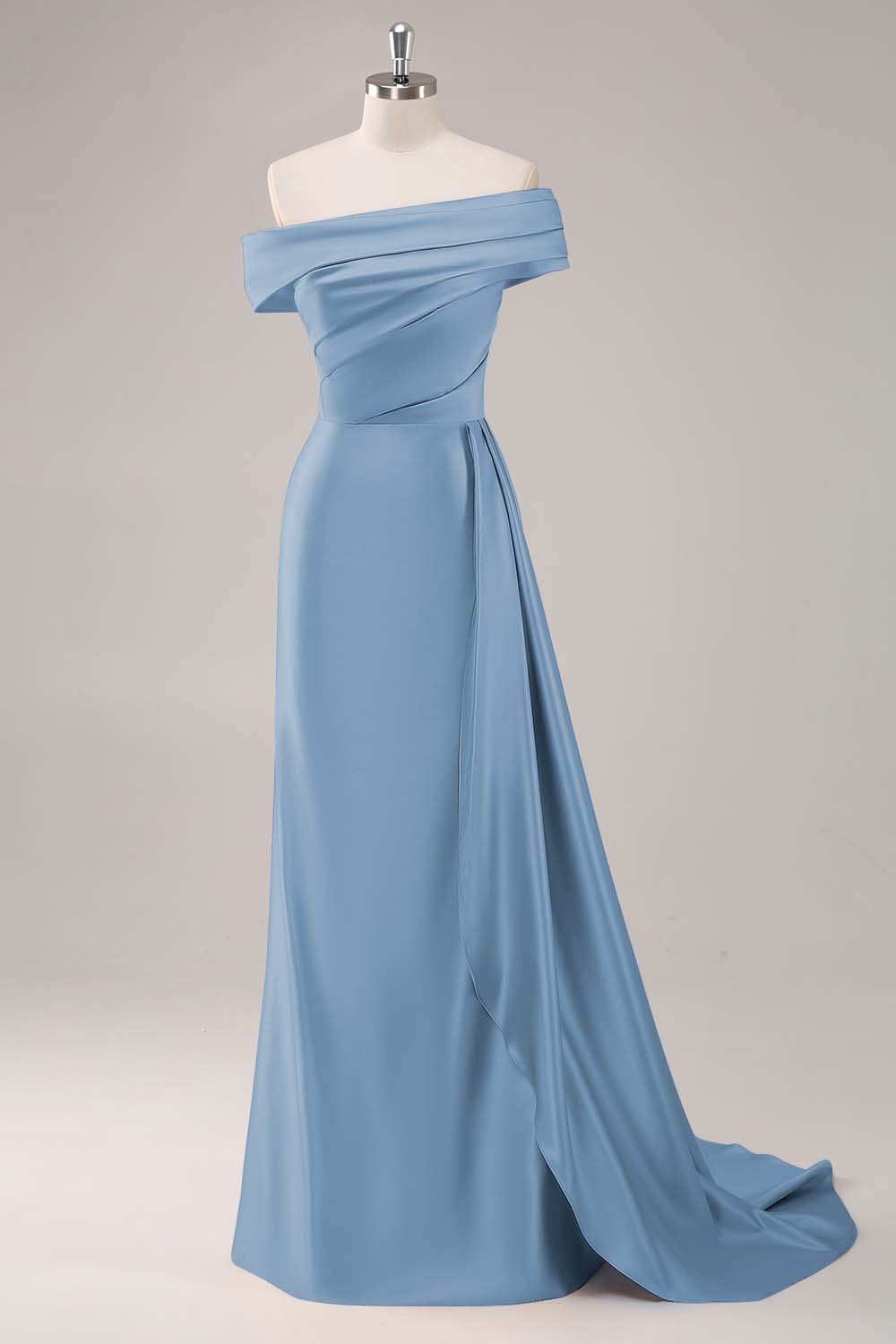 Dusk Sheath One Shoulder Long Formal Dress with Streamer