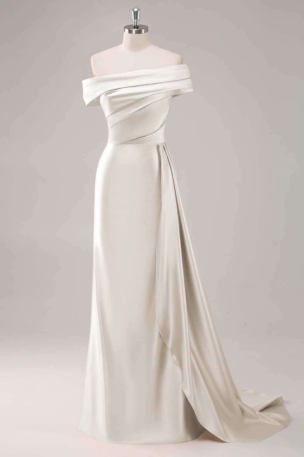 Dusk Sheath One Shoulder Long Formal Dress with Streamer