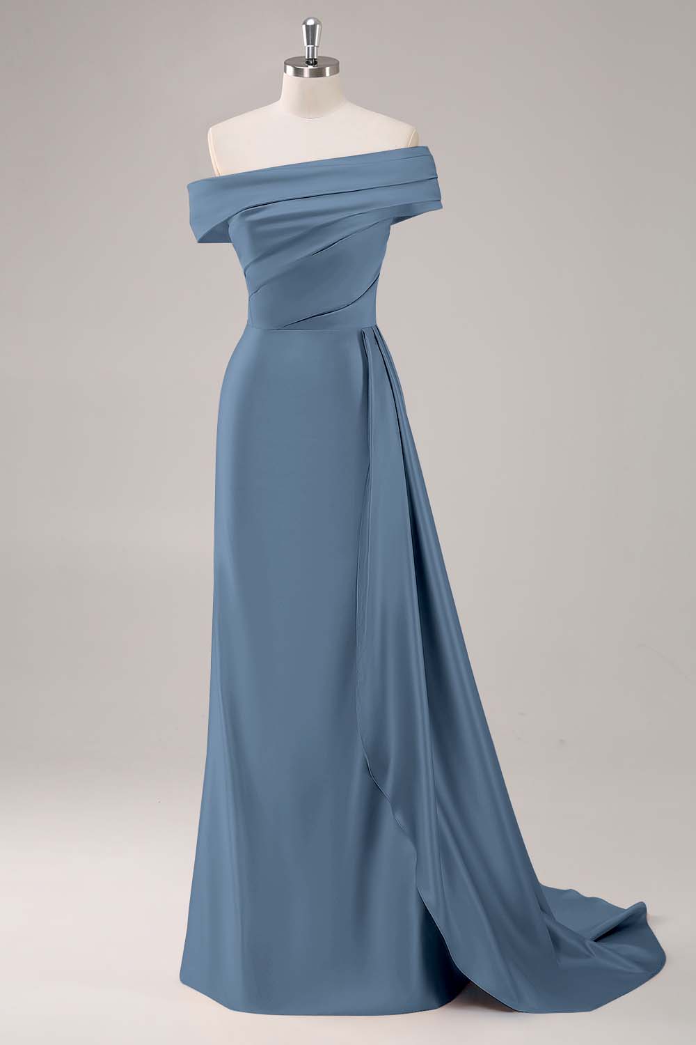 Dusk Sheath One Shoulder Long Formal Dress with Streamer