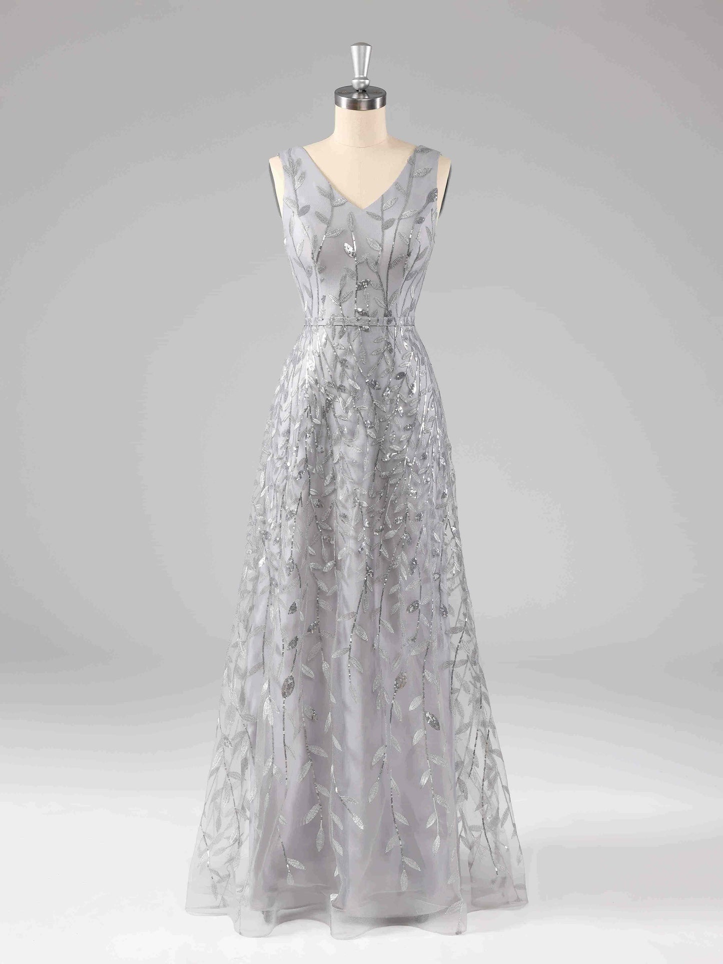 Veda Classic V-Neck A-line Formal Dresses with Sequins