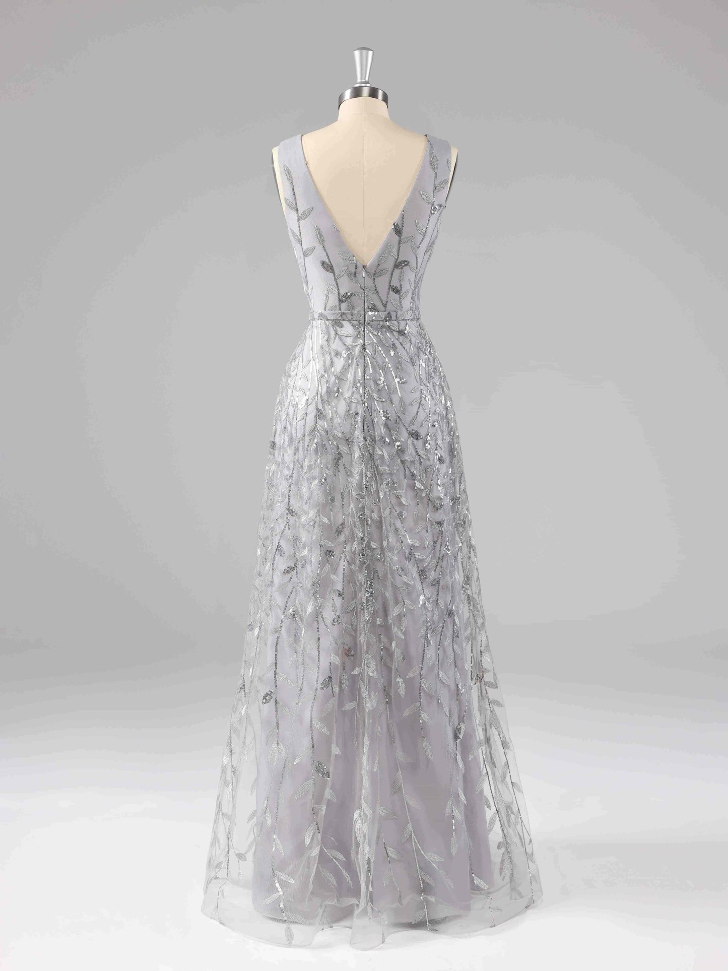 Veda Classic V-Neck A-line Formal Dresses with Sequins