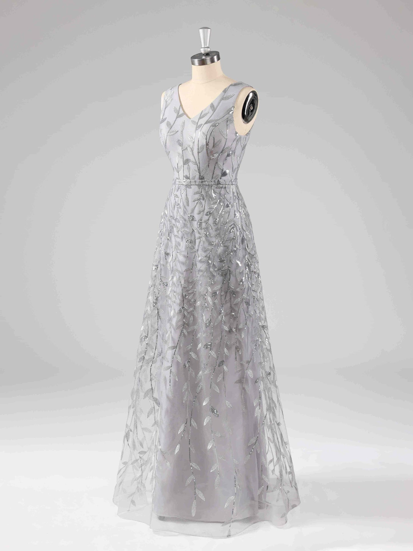 Veda Classic V-Neck A-line Formal Dresses with Sequins
