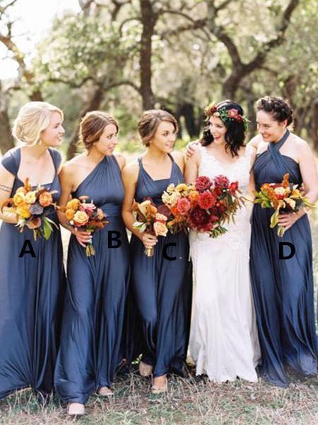 Delicate Satin Sweep Train A-line Bridesmaid Dresses With Pleats