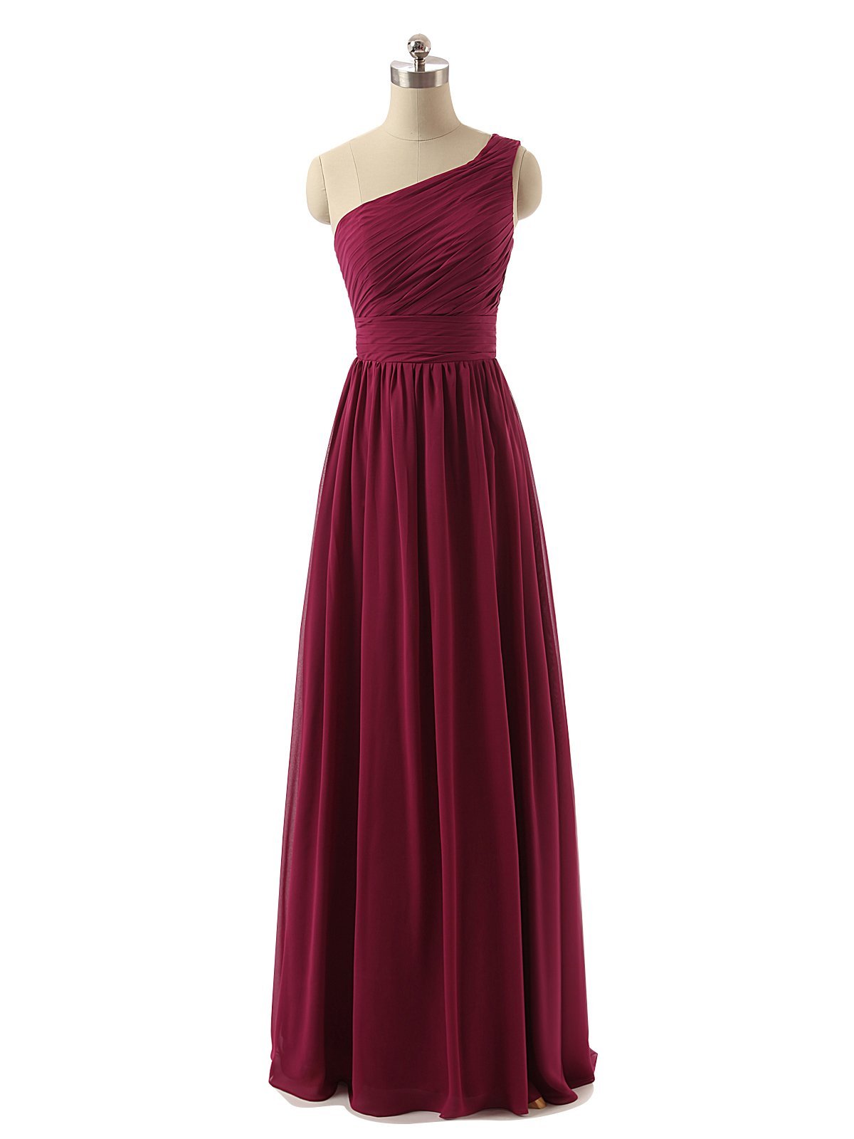 Glamorous Chiffon One Shoulder Neckline Floor-length A-line Bridesmaid Dresses