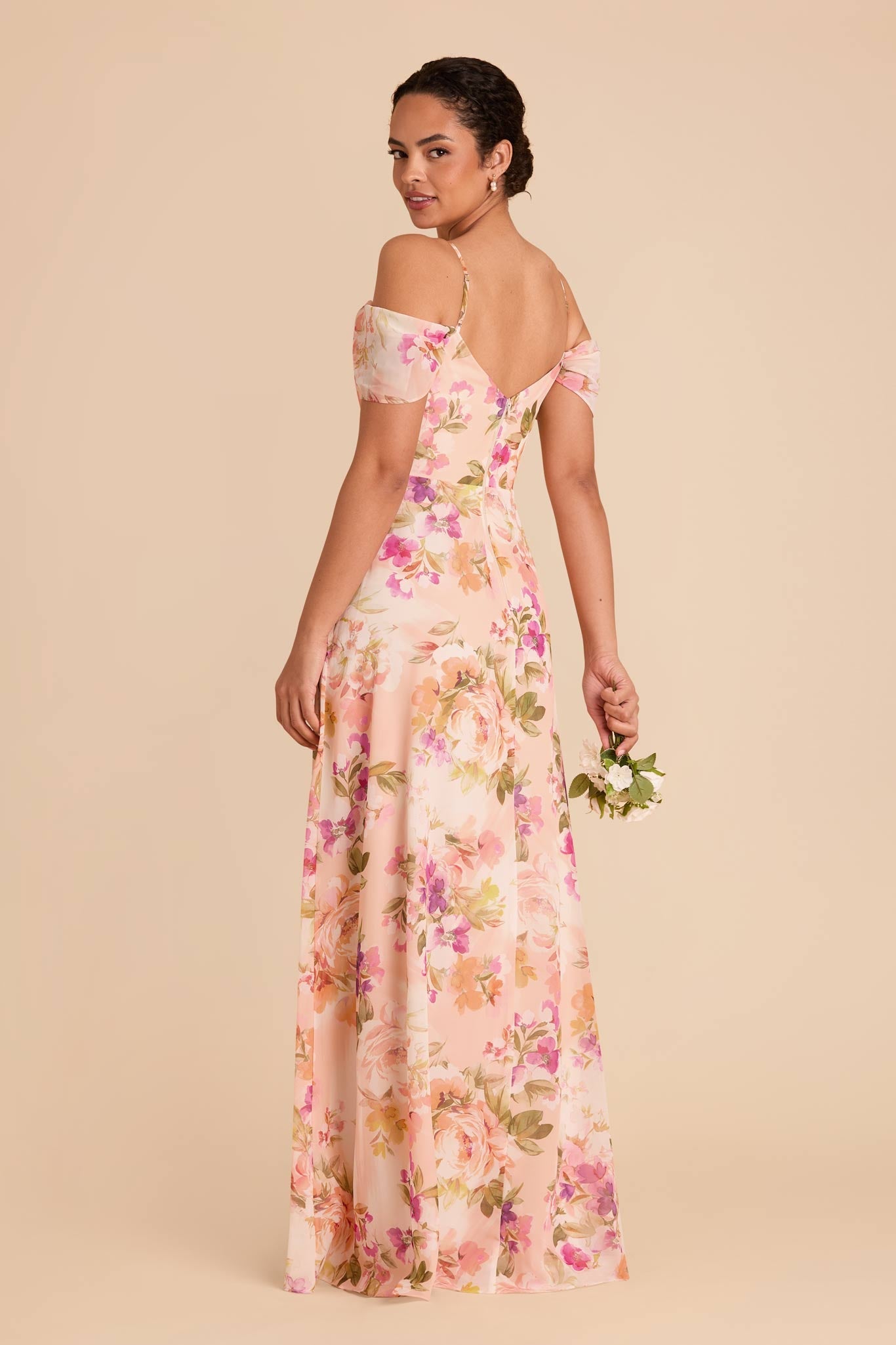 Devin Convertible Dress - Coral Sunset Peonies
