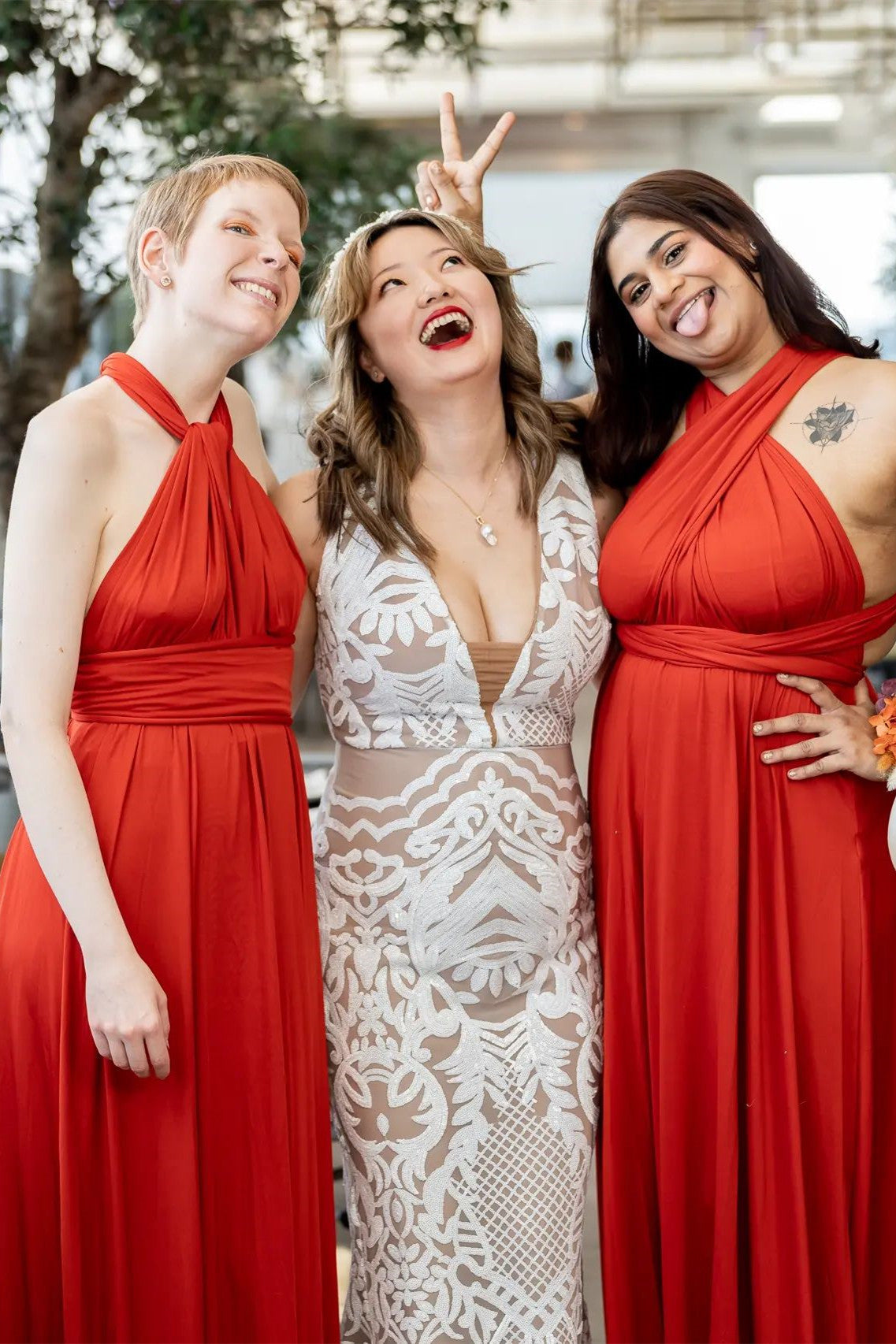Crizmen | A-Line Red Infinity Long Bridesmaid Dress