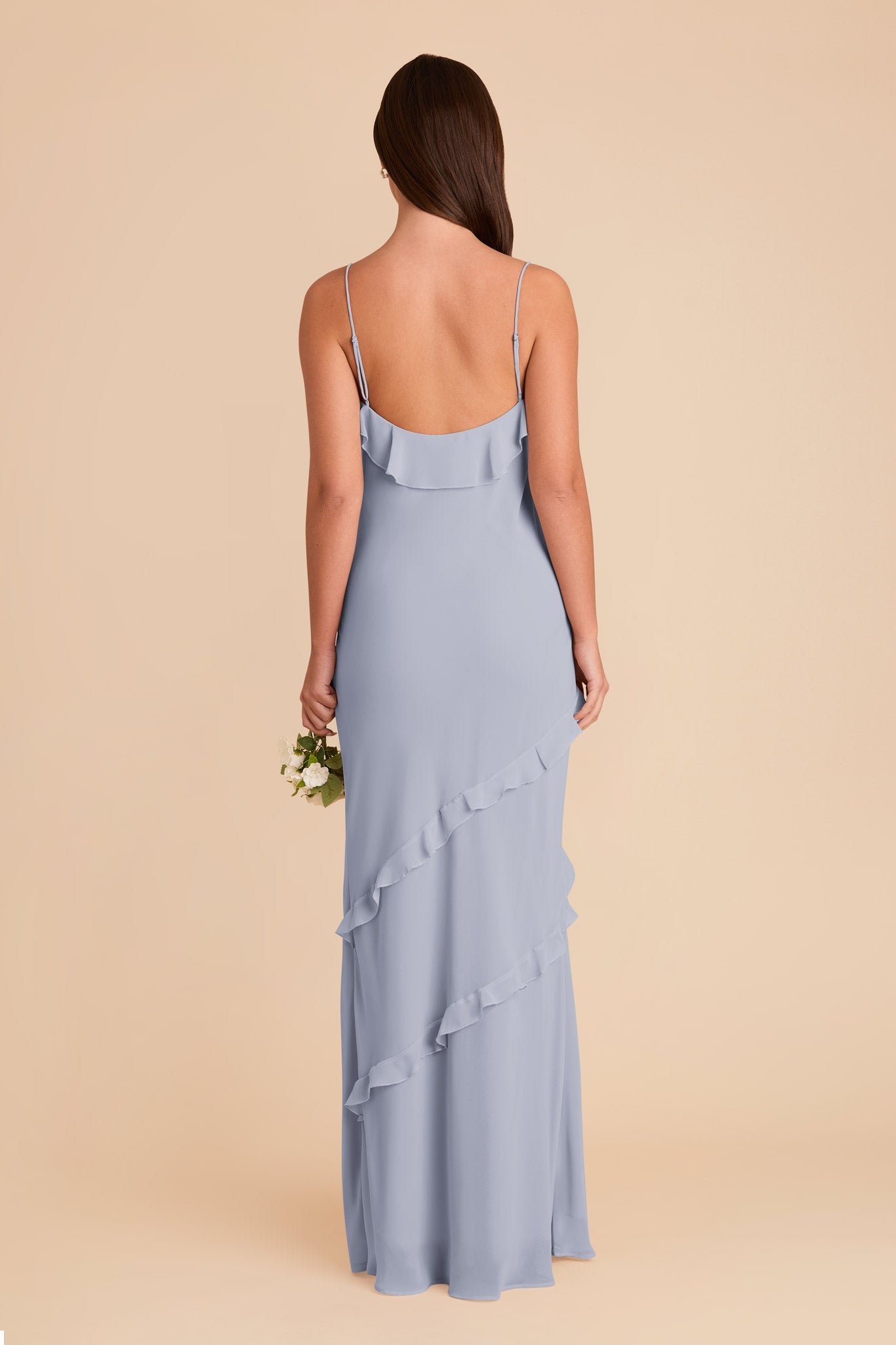 Valentina Chiffon Dress - Dusty Blue