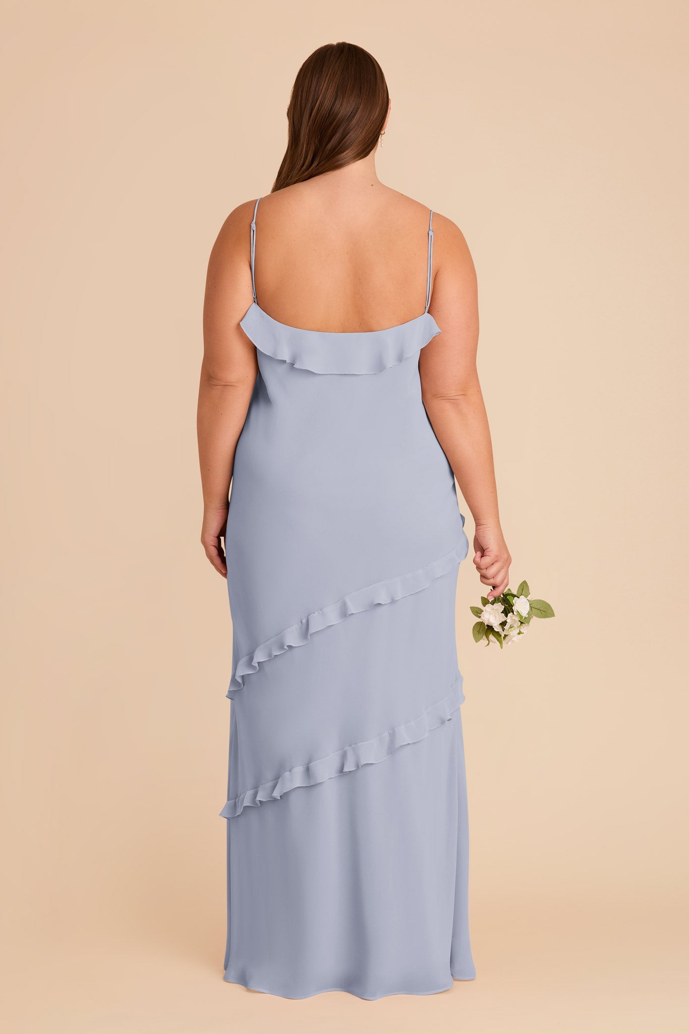 Valentina Chiffon Dress - Dusty Blue