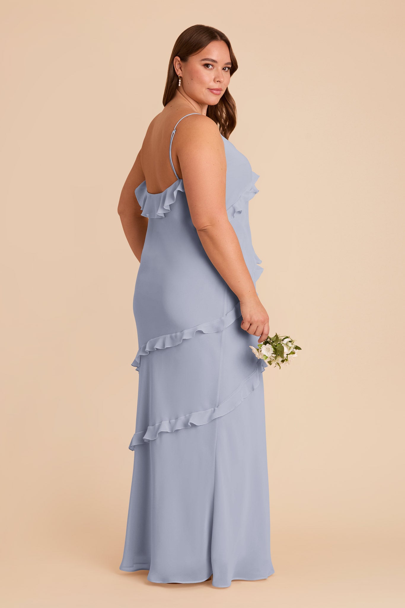 Valentina Chiffon Dress - Dusty Blue