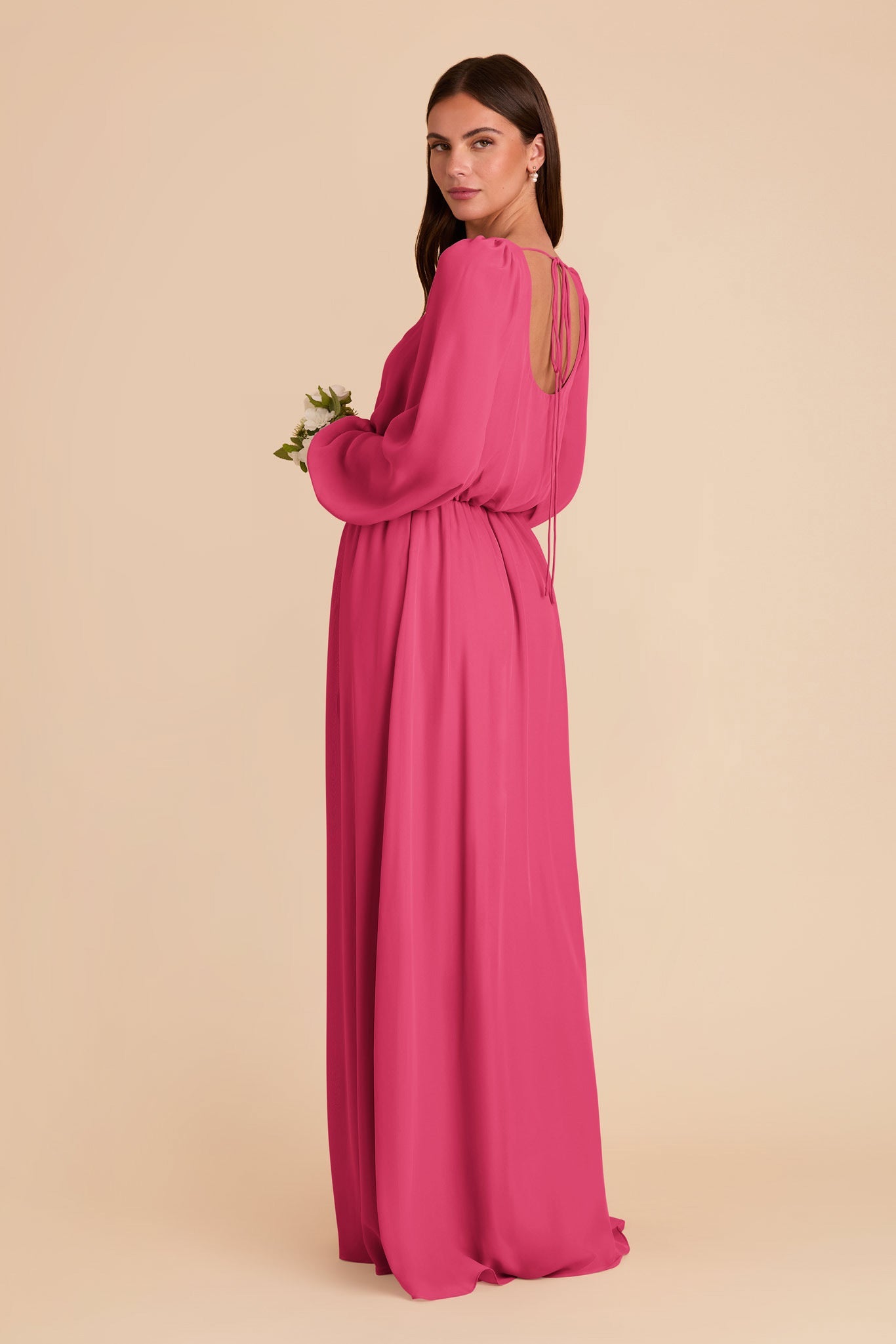 Eloise Chiffon Dress - Fuchsia