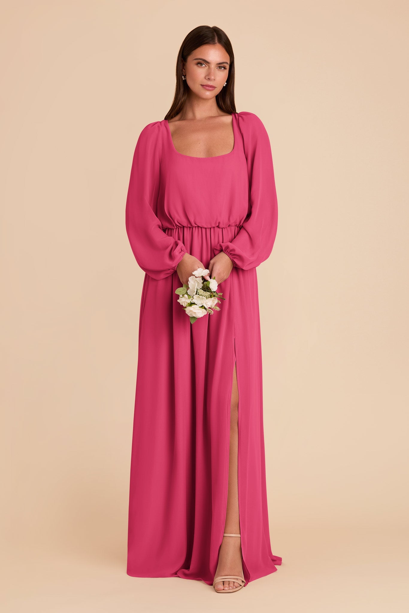 Eloise Chiffon Dress - Fuchsia