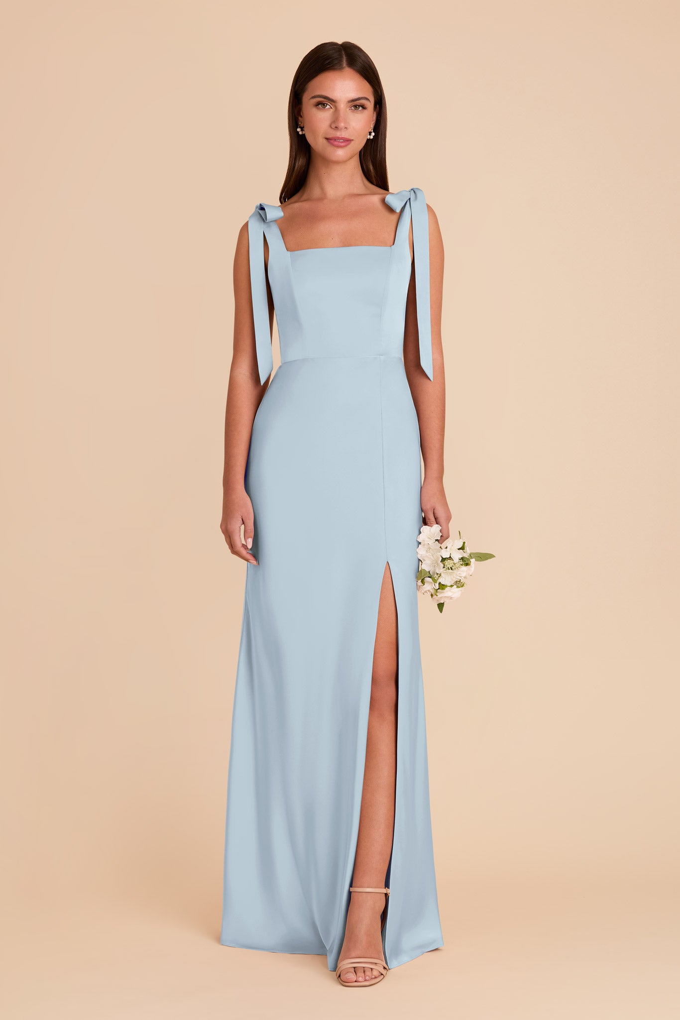 Alex Convertible Dress Matte Satin - Mist Blue