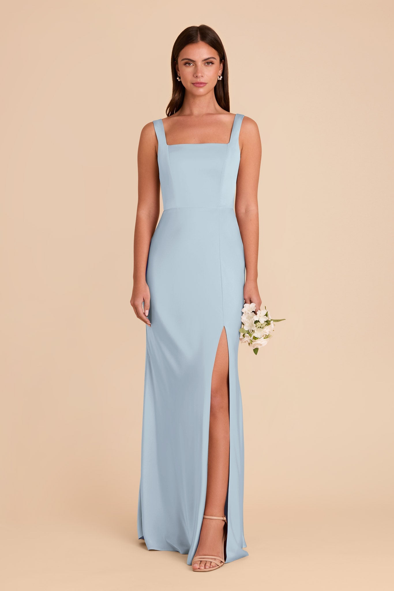 Alex Convertible Dress Matte Satin - Mist Blue
