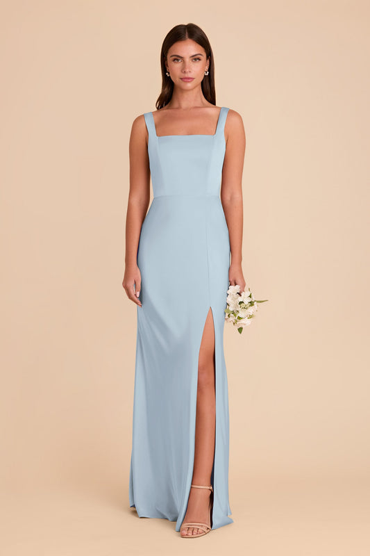 Alex Convertible Dress Matte Satin - Mist Blue